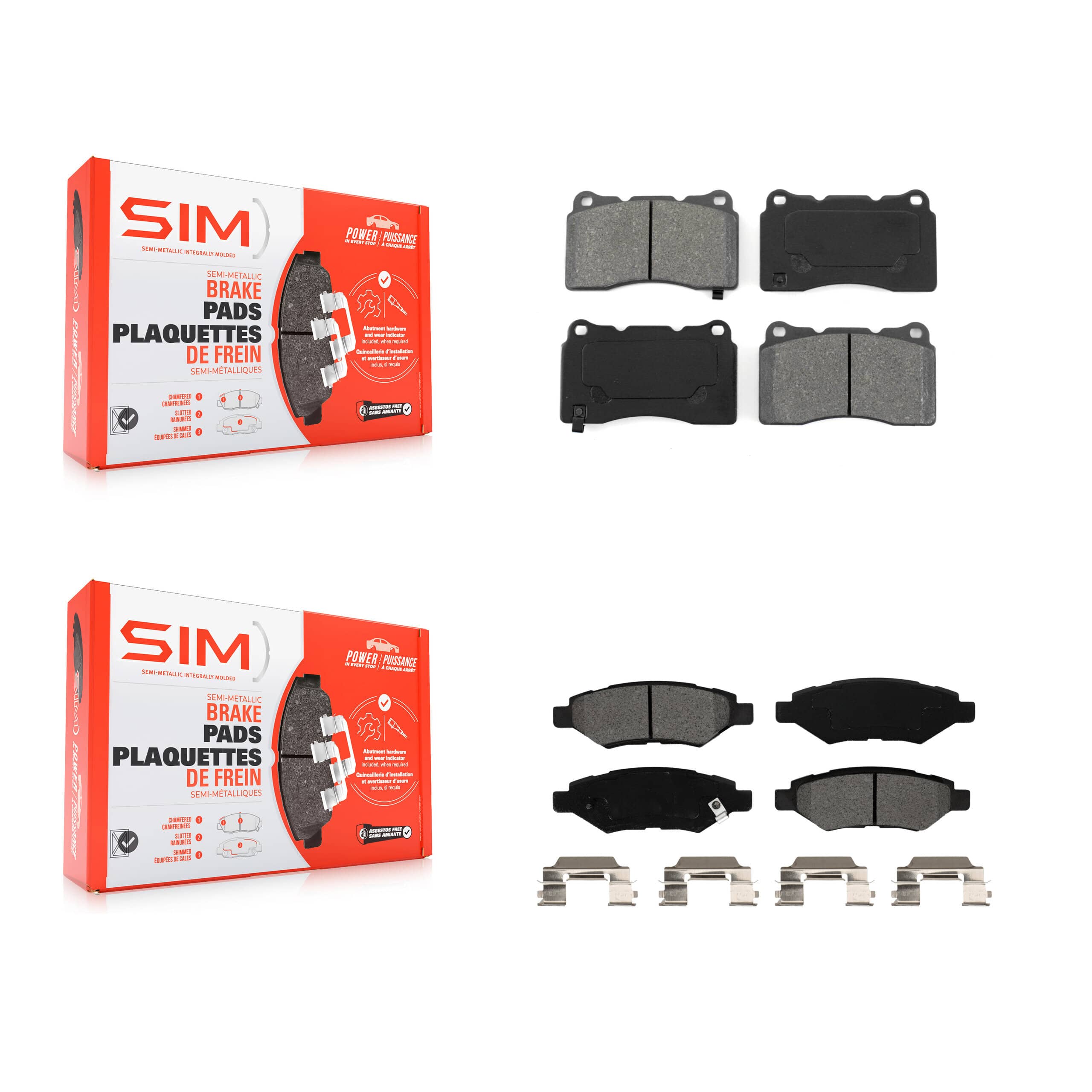 SIM - KSM-100558 - Front and Rear Disc Brake Pad Kits
