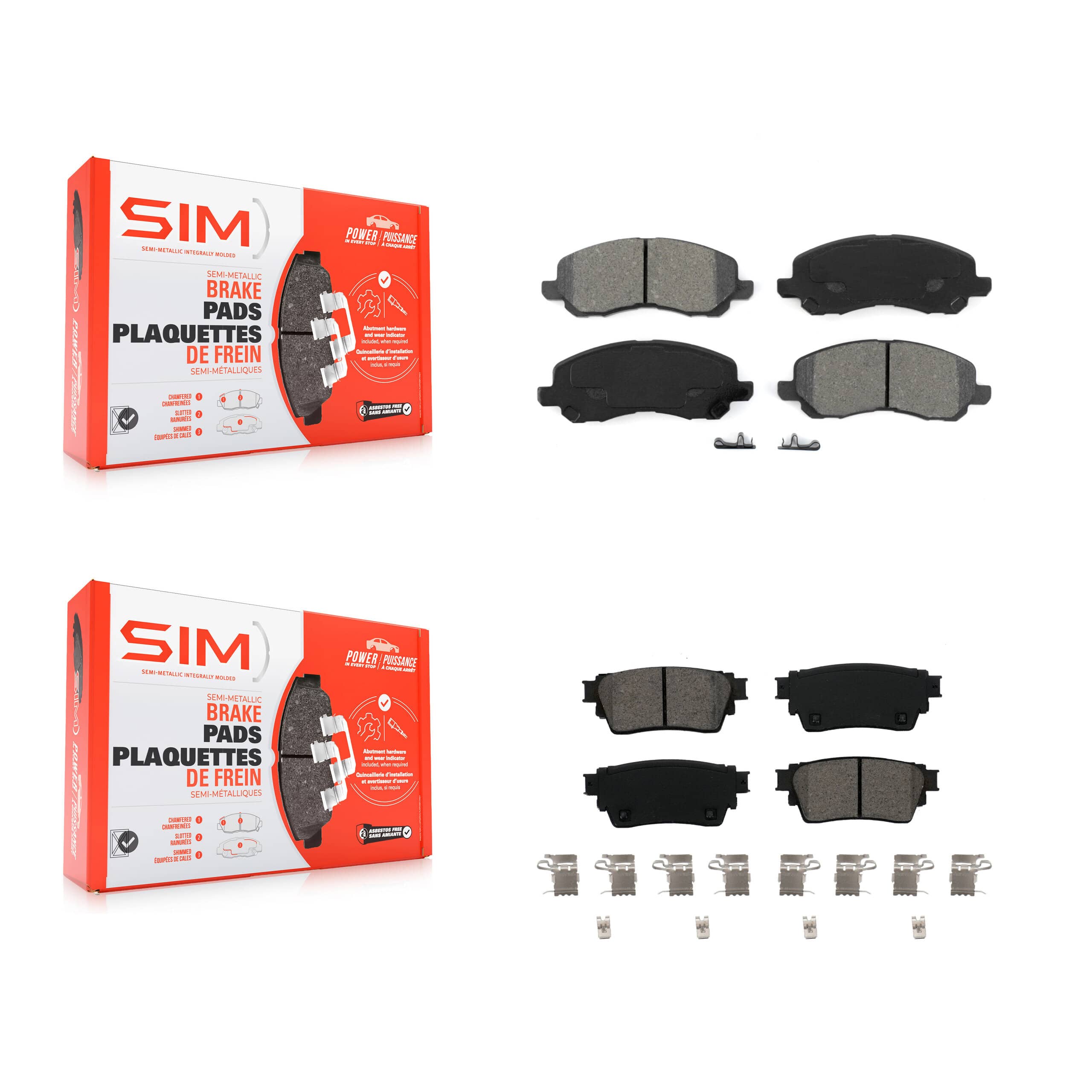 SIM - KSM-100559 - Front and Rear Disc Brake Pad Kits
