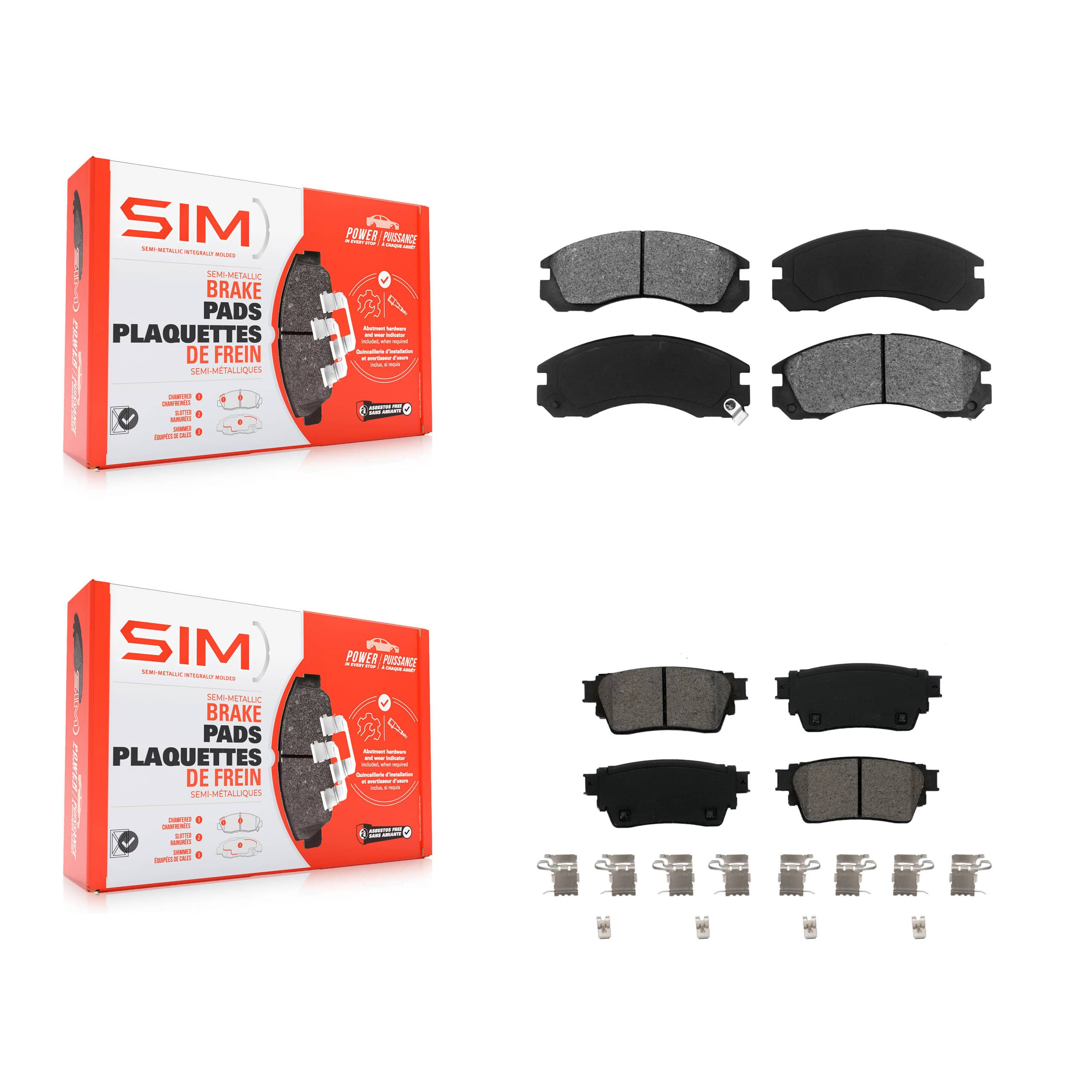 SIM - KSM-100562 - Front and Rear Disc Brake Pad Kits