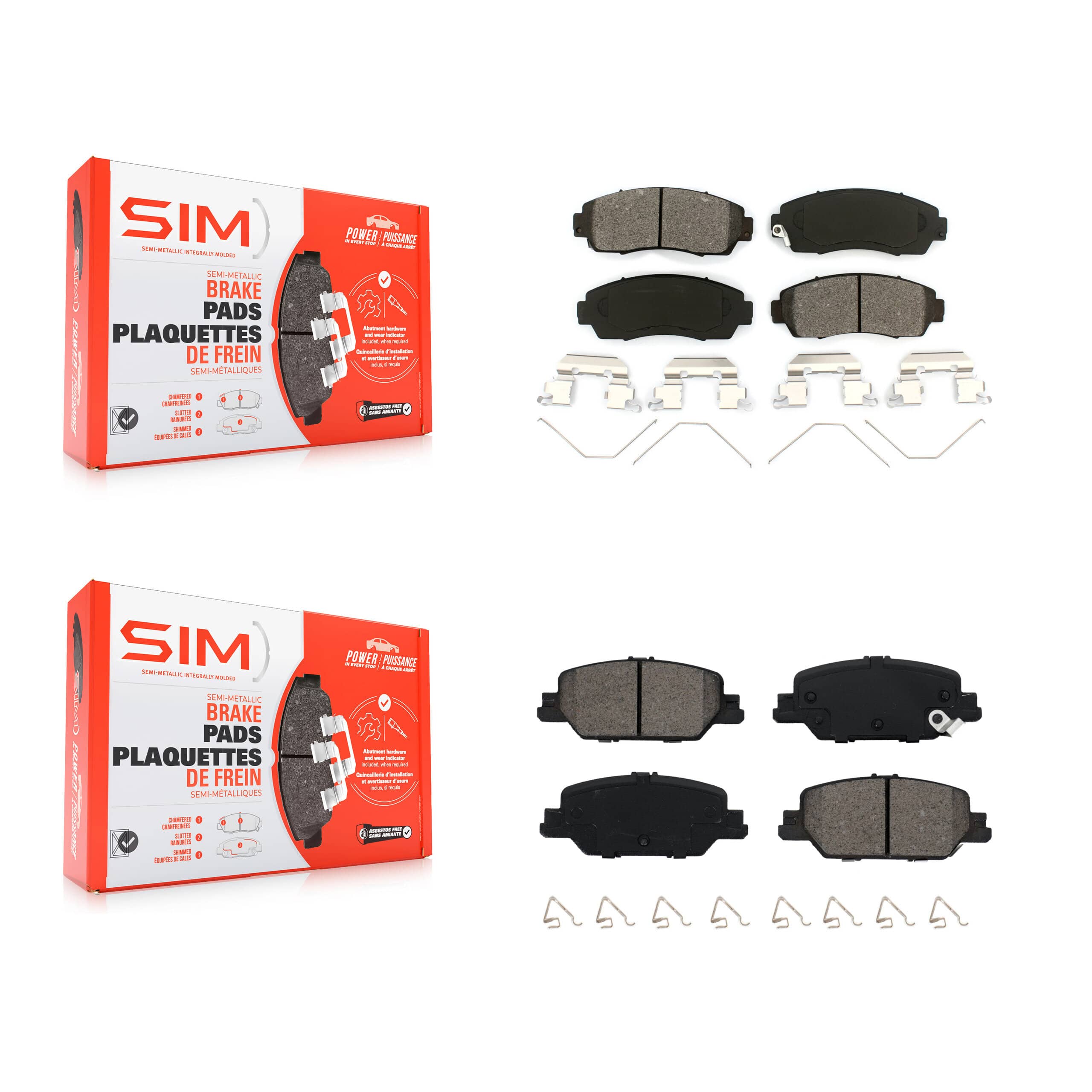 SIM - KSM-100564 - Front and Rear Disc Brake Pad Kits