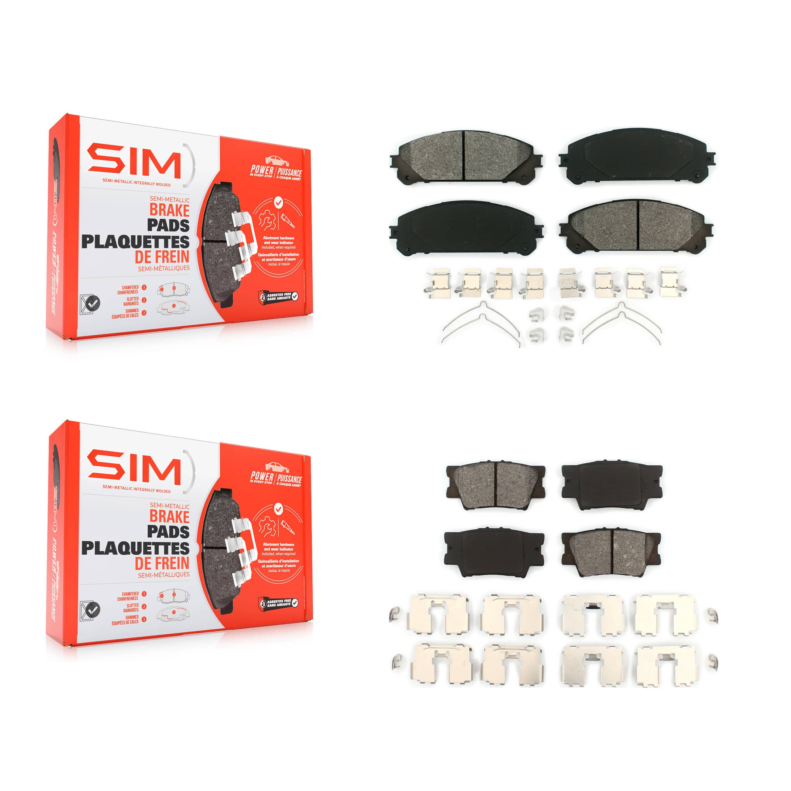 SIM - KSM-100565 - Front and Rear Disc Brake Pad Kits