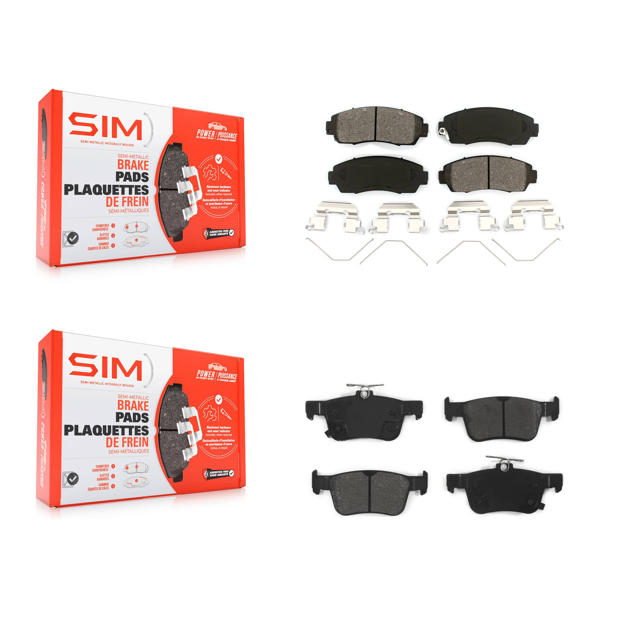SIM - KSM-100569 - Front and Rear Disc Brake Pad Kits