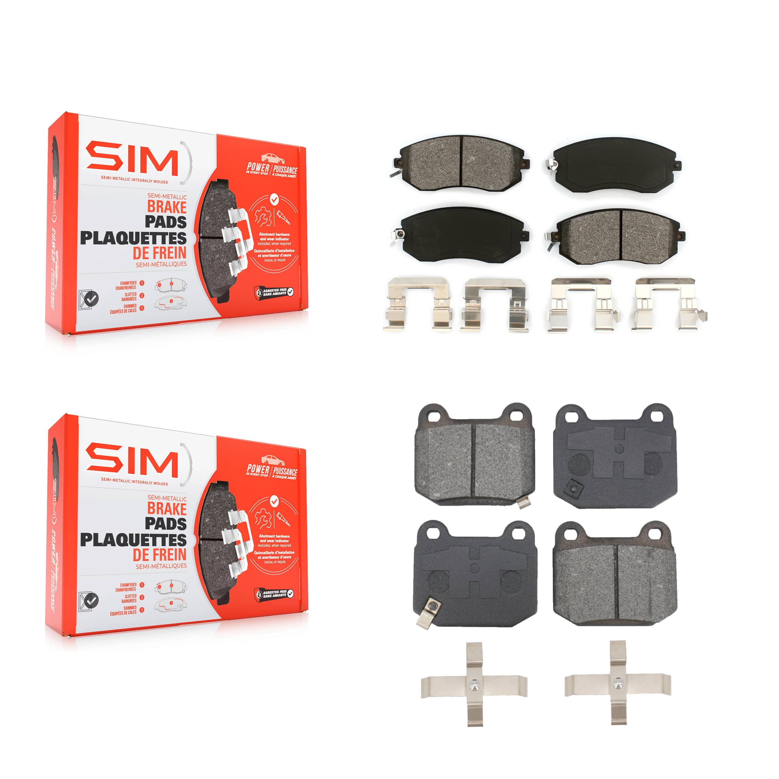 SIM - KSM-100577 - Front and Rear Disc Brake Pad Kits