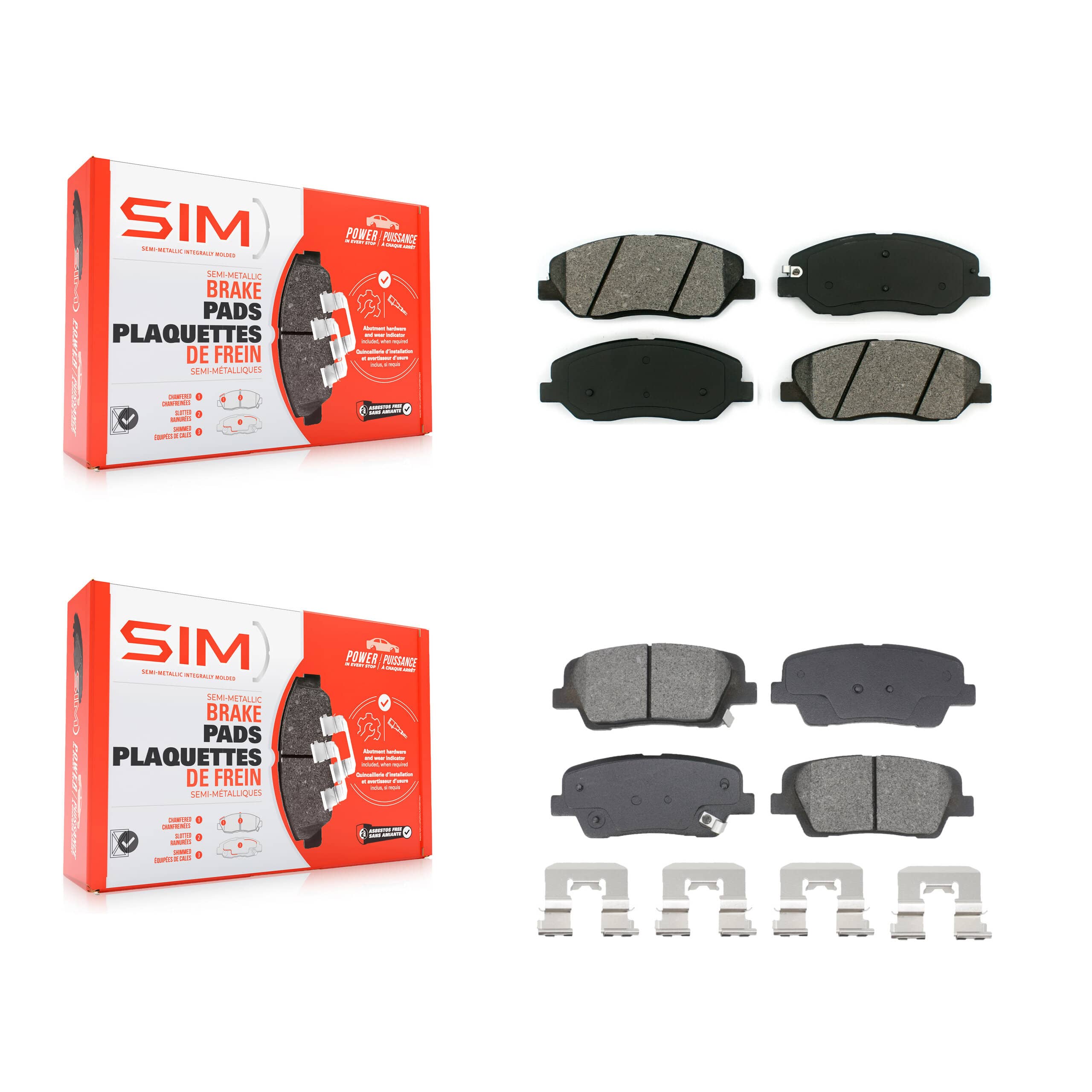 SIM - KSM-100580 - Front and Rear Disc Brake Pad Kits