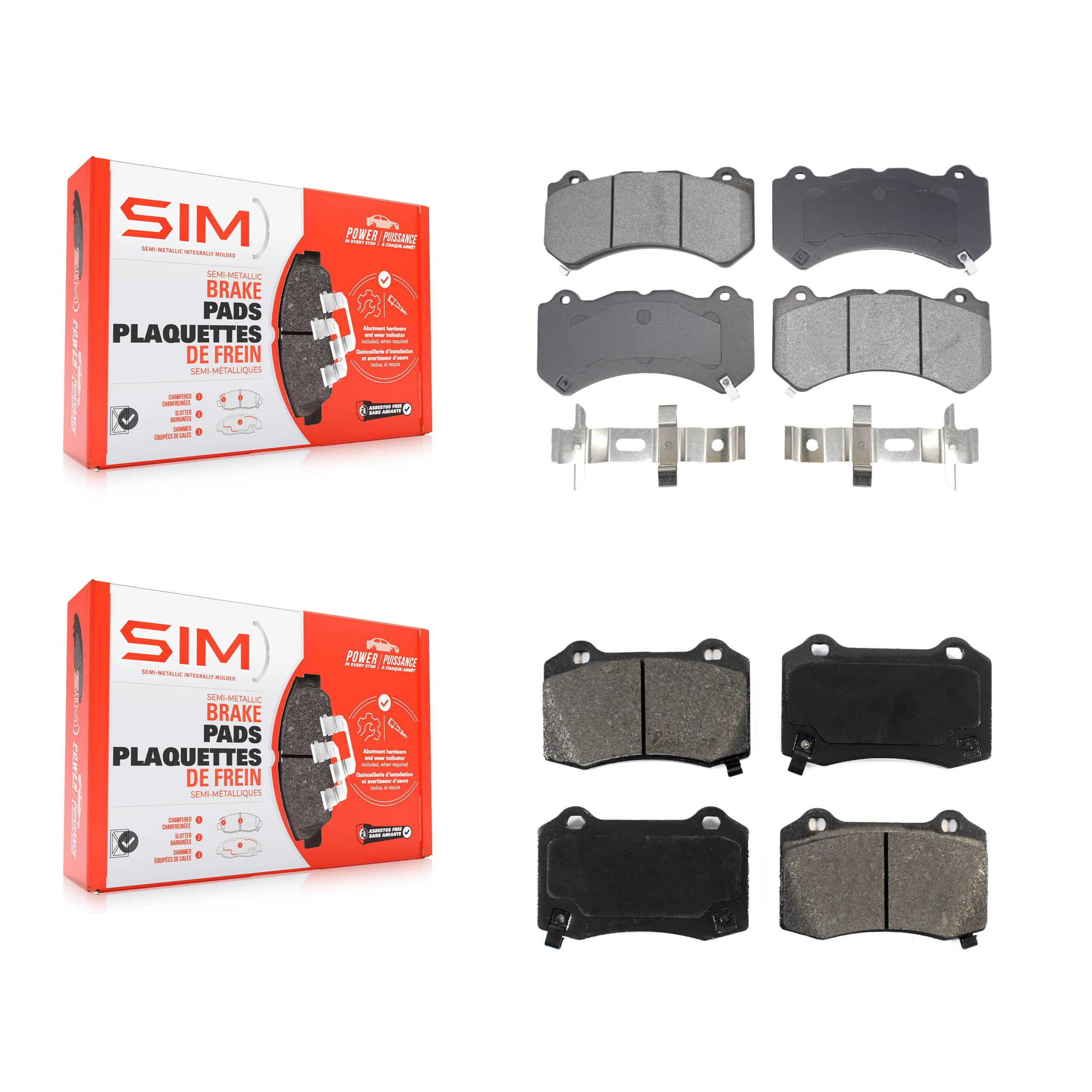 SIM - KSM-100584 - Front and Rear Disc Brake Pad Kits