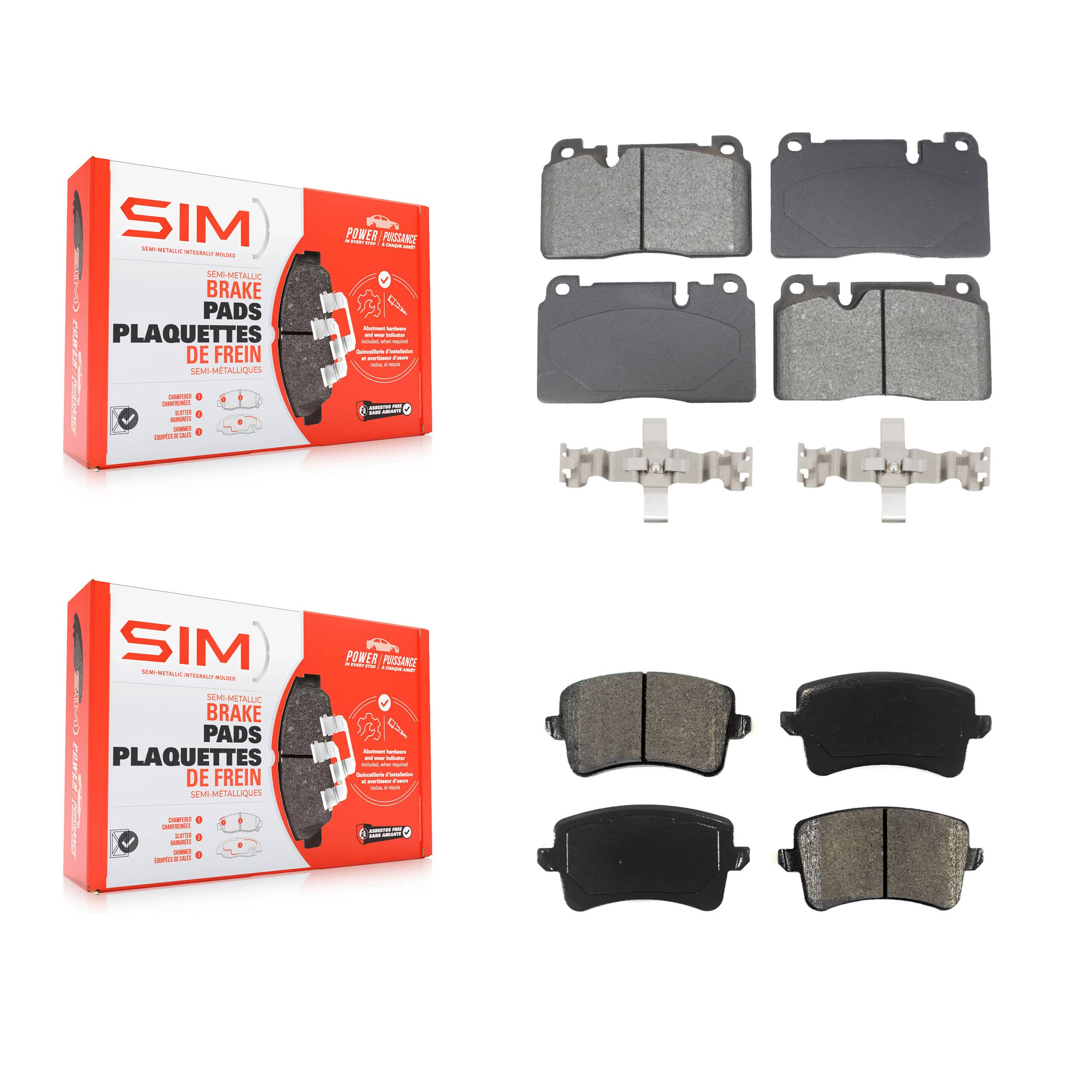 SIM - KSM-100589 - Front and Rear Disc Brake Pad Kits
