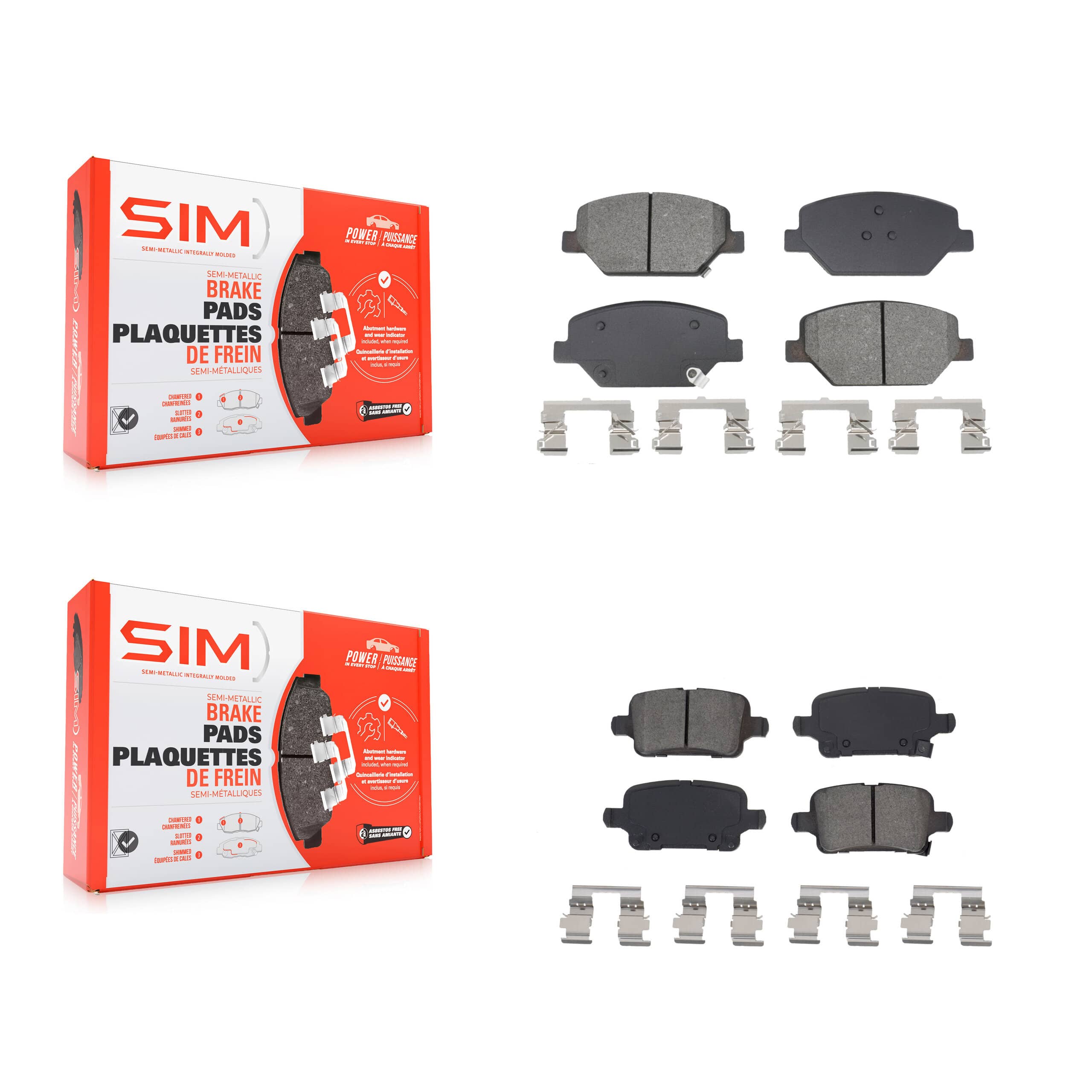 SIM - KSM-100596 - Front and Rear Disc Brake Pad Kits