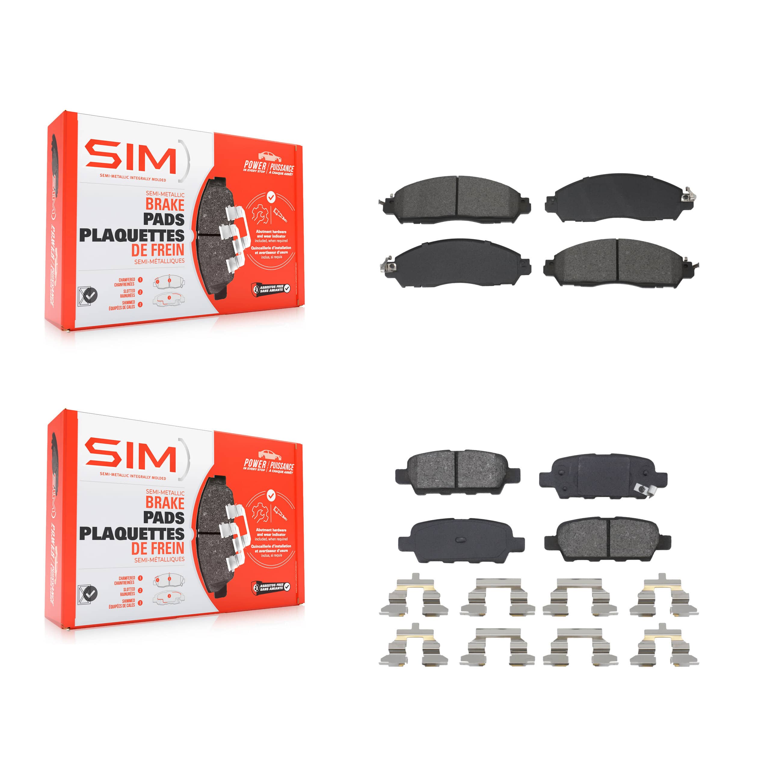 SIM - KSM-100613 - Front and Rear Disc Brake Pad Kits