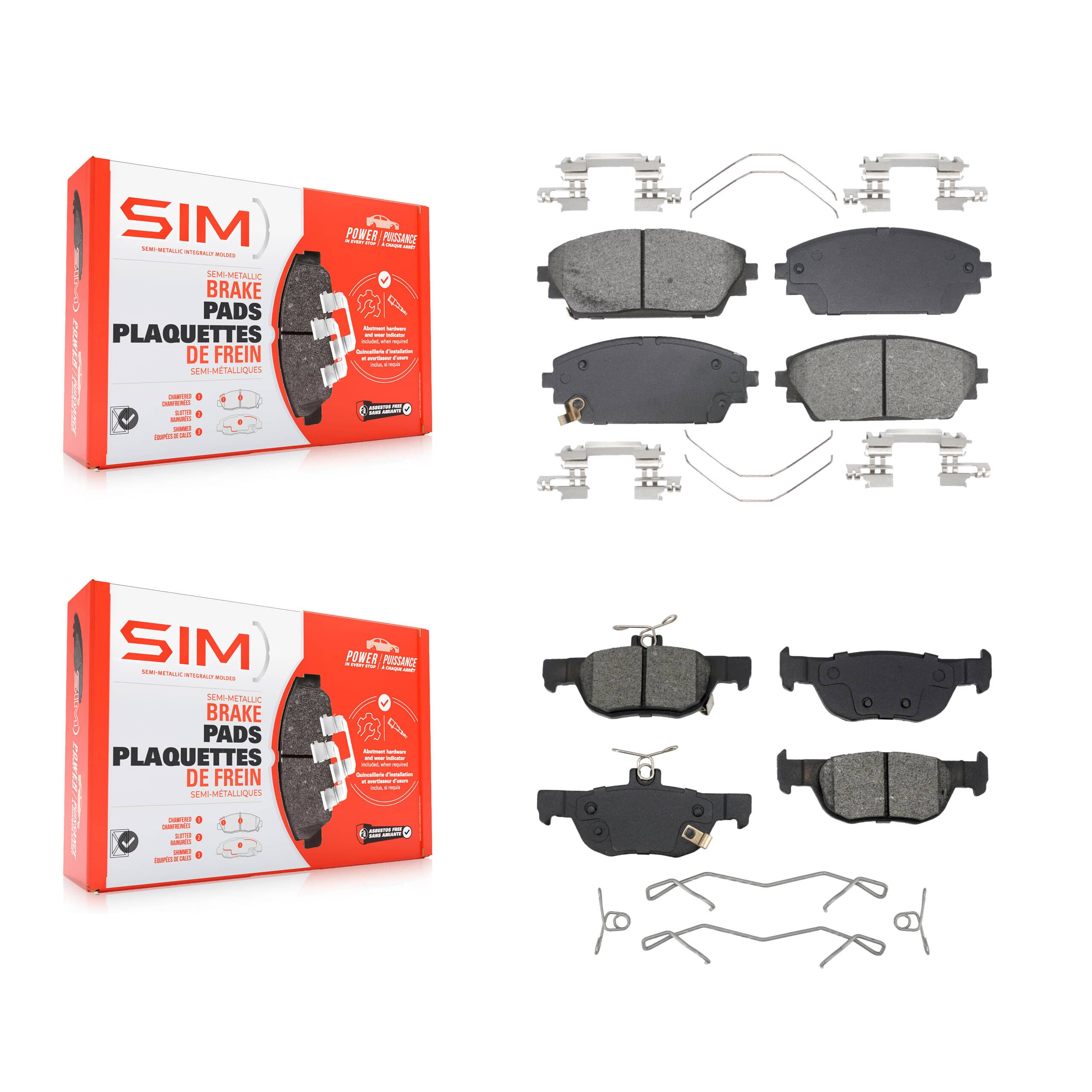 SIM - KSM-100620 - Front and Rear Disc Brake Pad Kits