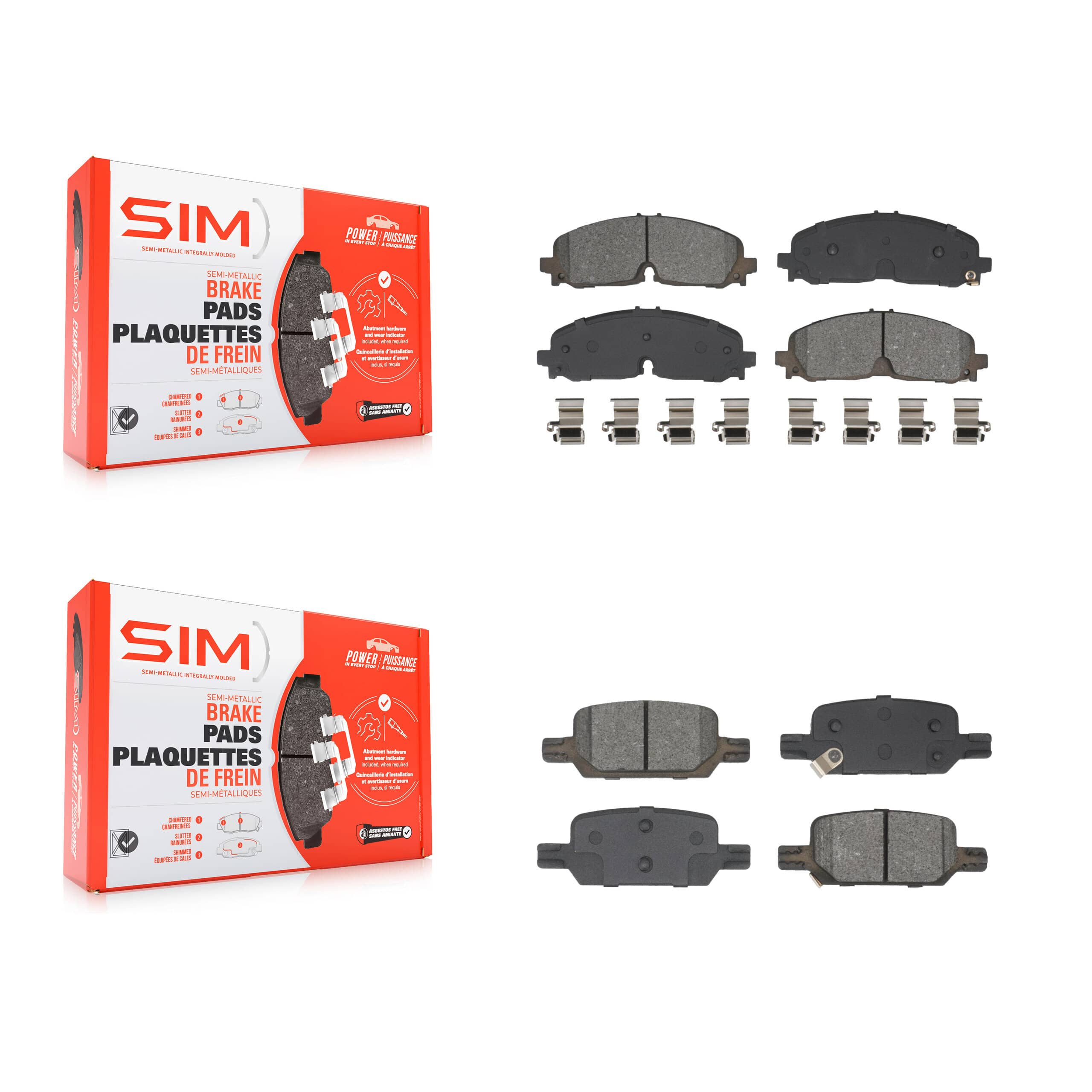 SIM - KSM-100630 - Front and Rear Disc Brake Pad Kits