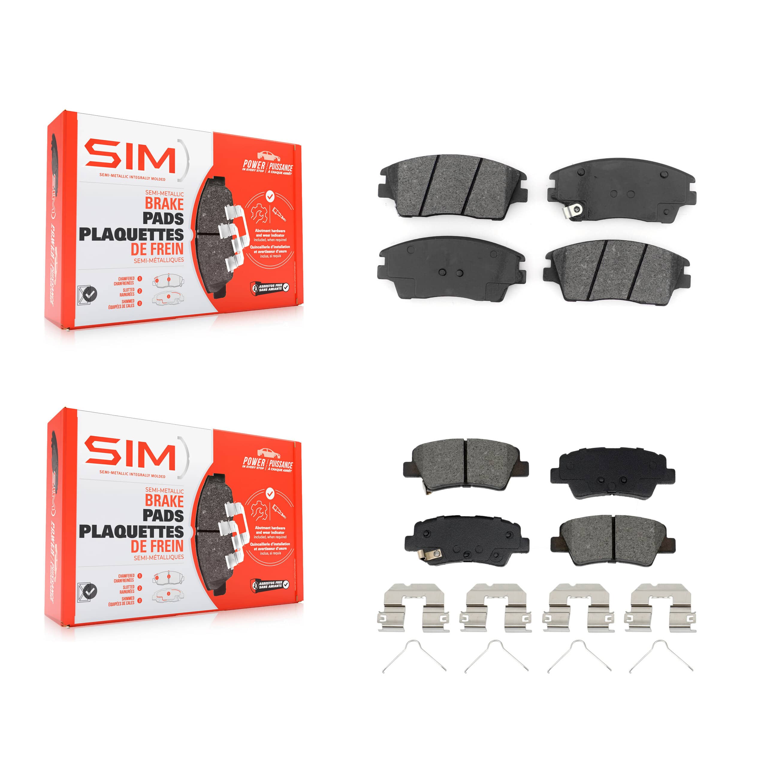 SIM - KSM-100641 - Front and Rear Disc Brake Pad Kits