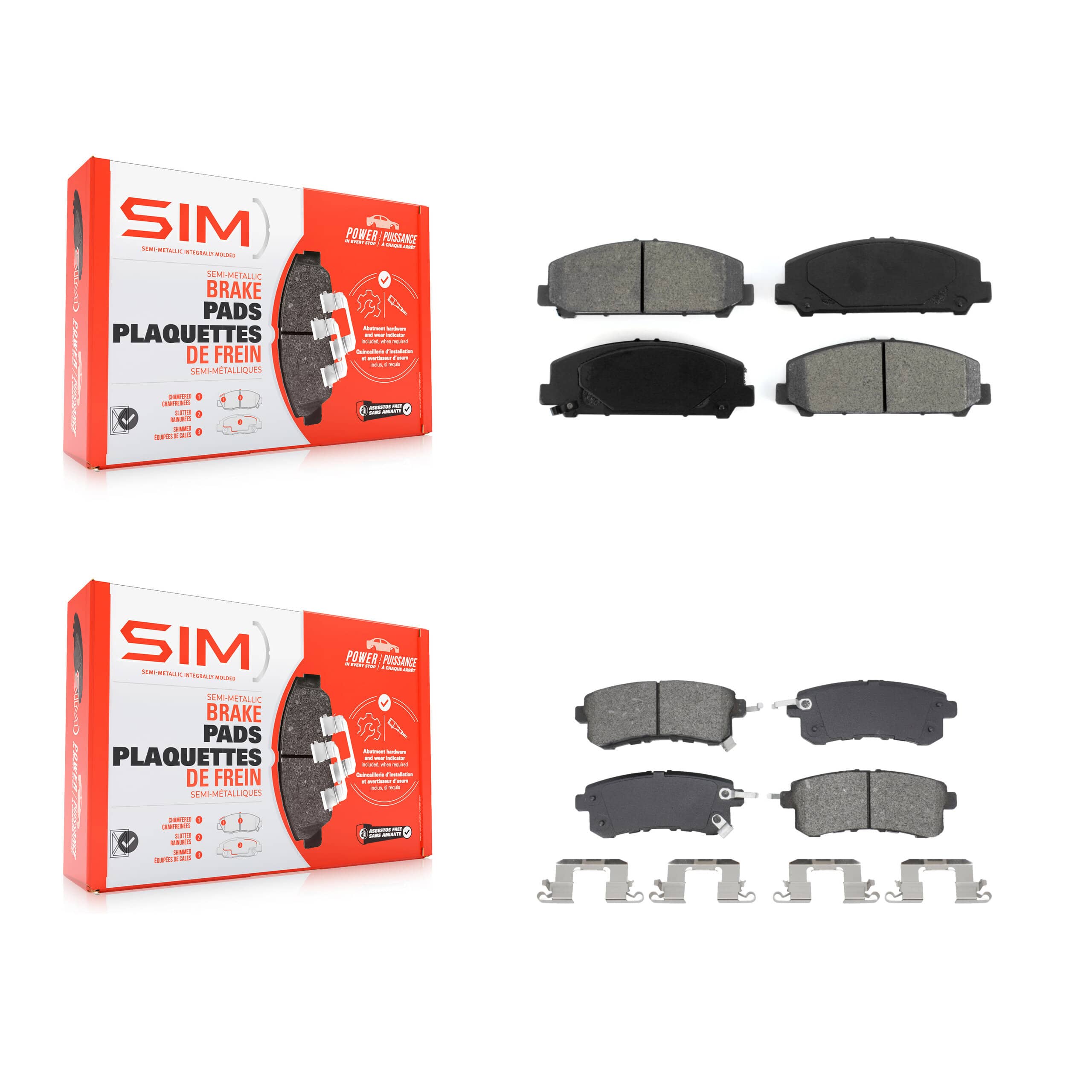 SIM - KSM-100655 - Front and Rear Disc Brake Pad Kits