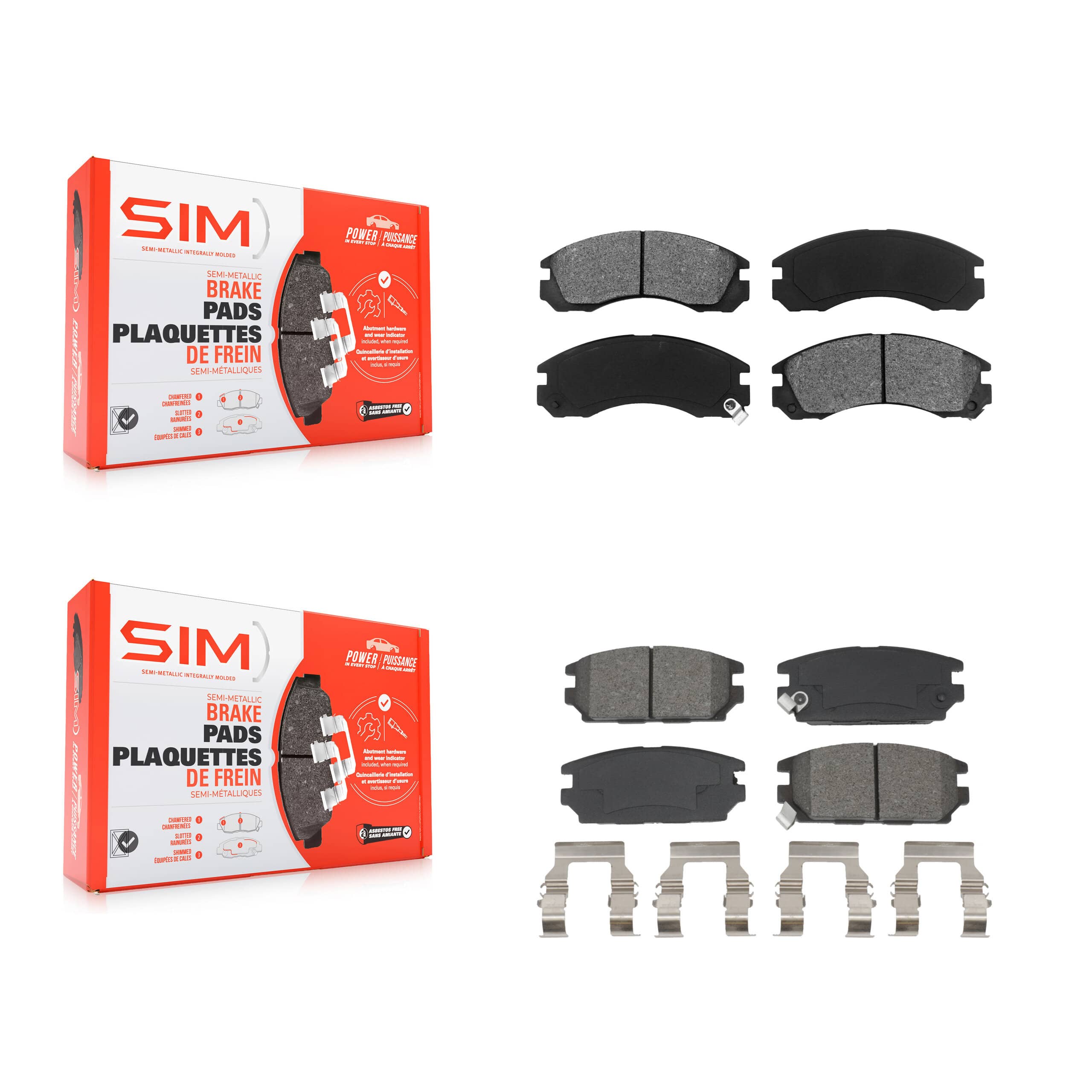 SIM - KSM-100666 - Front and Rear Disc Brake Pad Kits