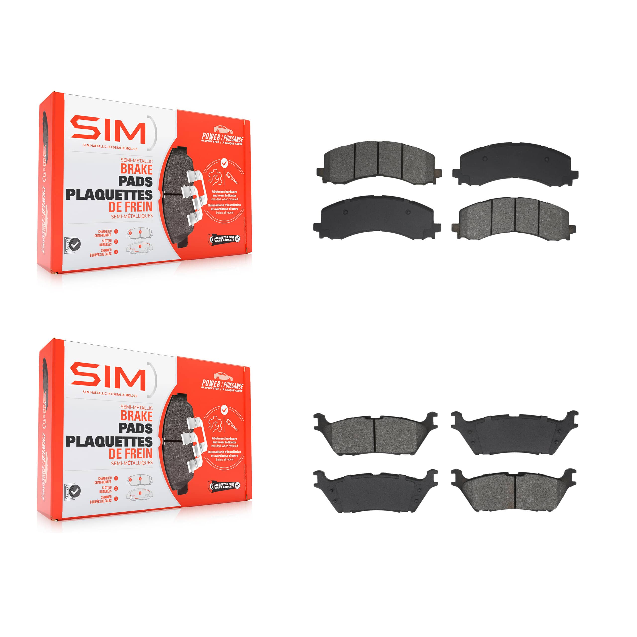 SIM - KSM-100671 - Front and Rear Disc Brake Pad Kits