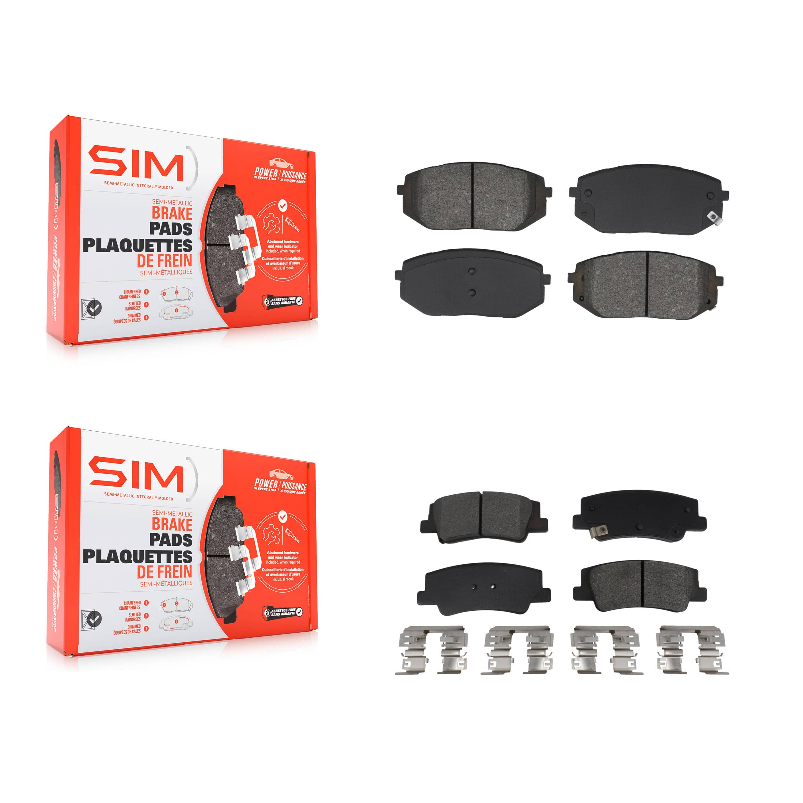 SIM - KSM-100672 - Front and Rear Disc Brake Pad Kits