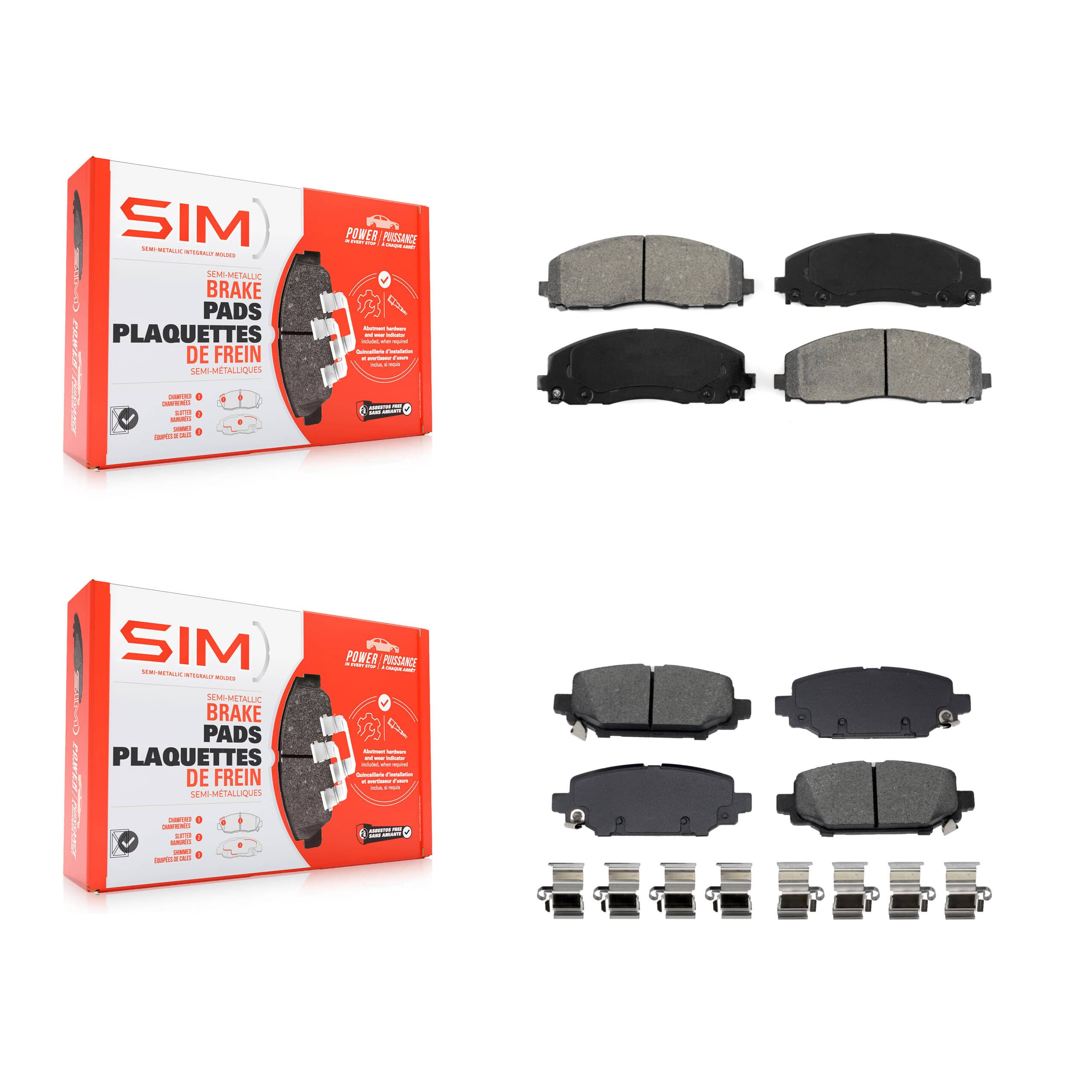 SIM - KSM-100686 - Front and Rear Disc Brake Pad Kits