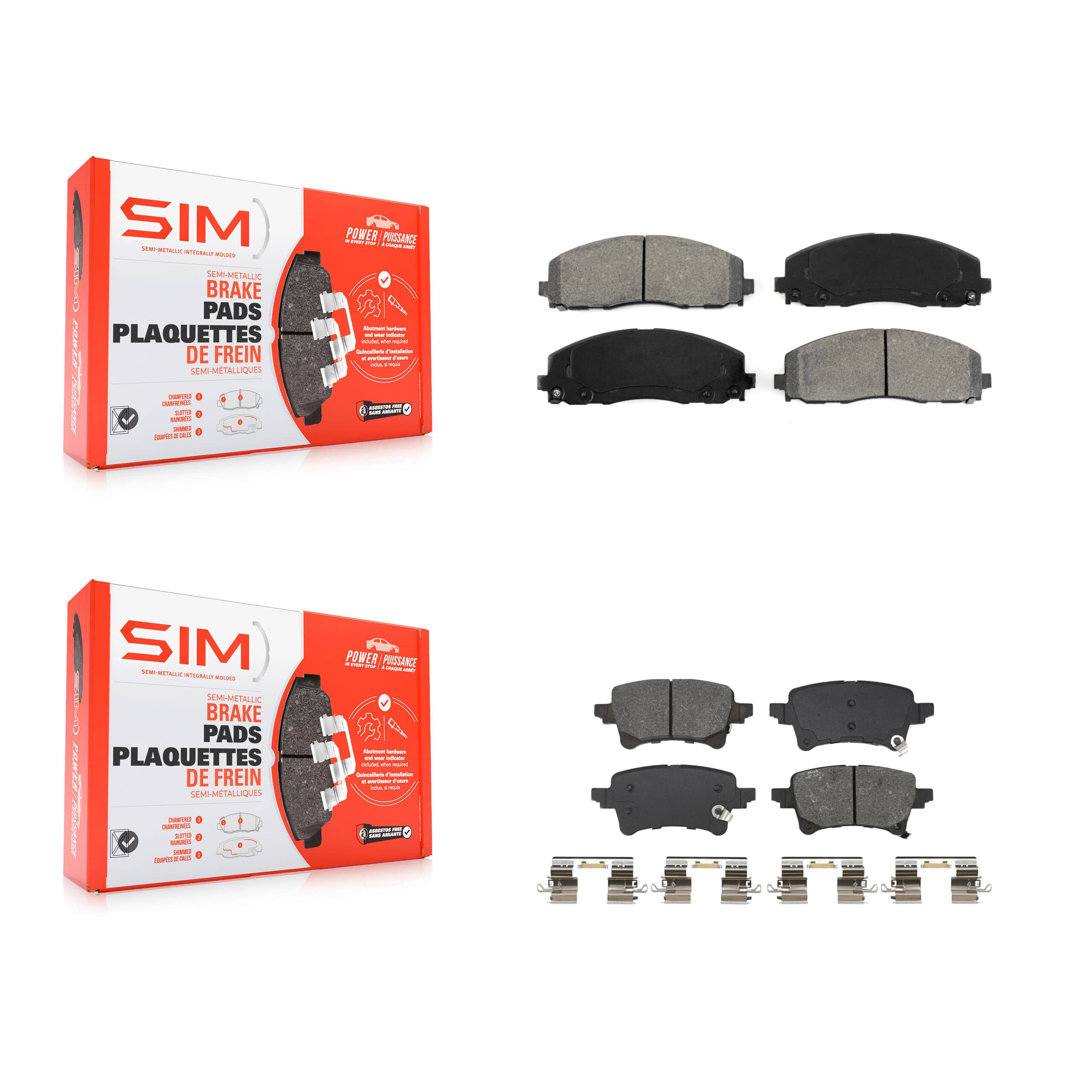 SIM - KSM-100687 - Front and Rear Disc Brake Pad Kits