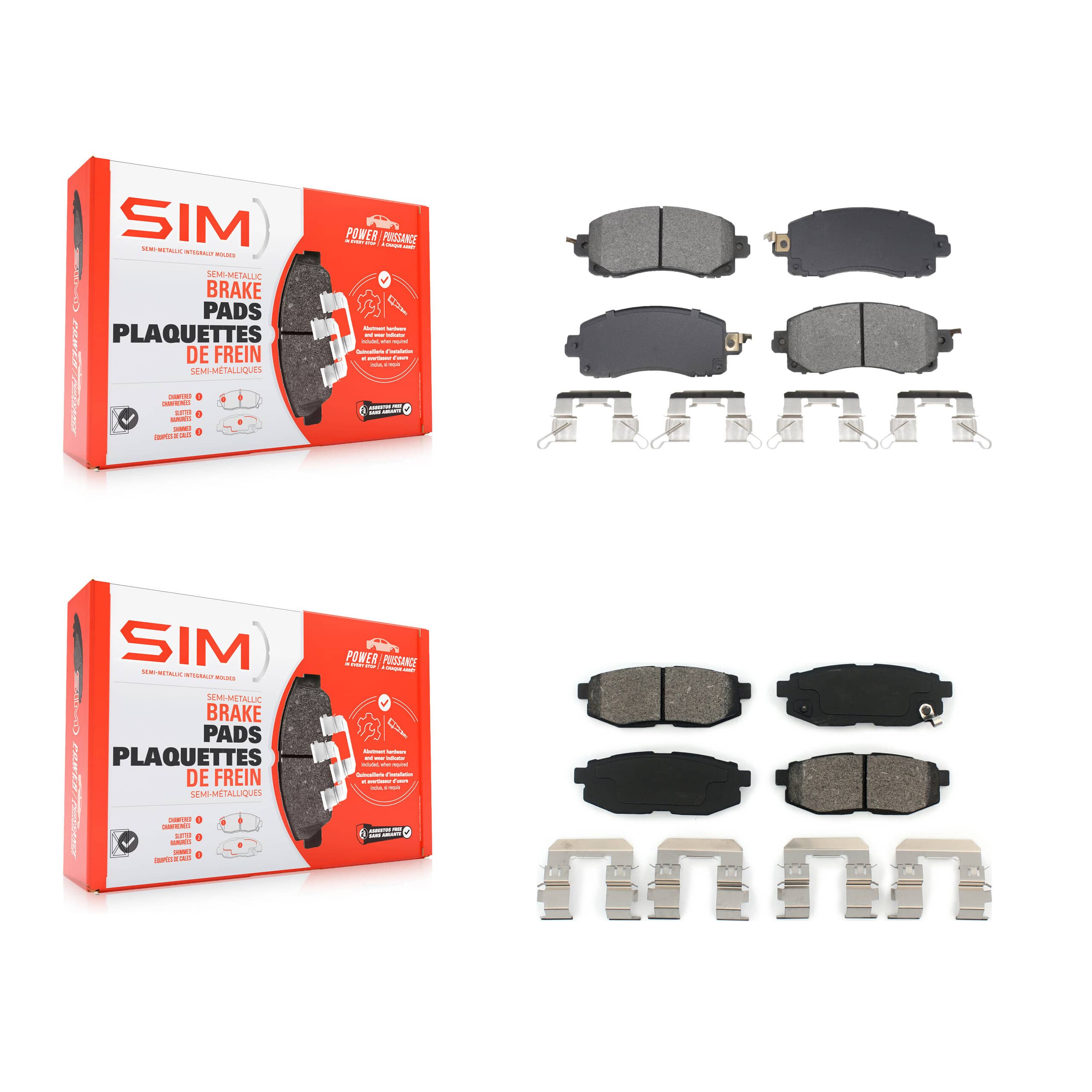SIM - KSM-100691 - Front and Rear Disc Brake Pad Kits