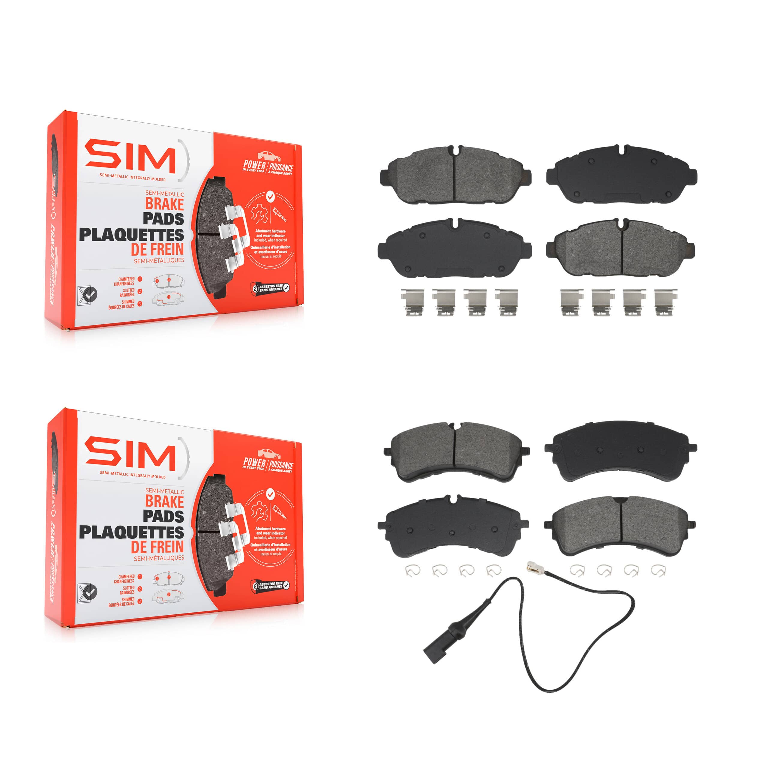SIM - KSM-100693 - Front and Rear Disc Brake Pad Kits