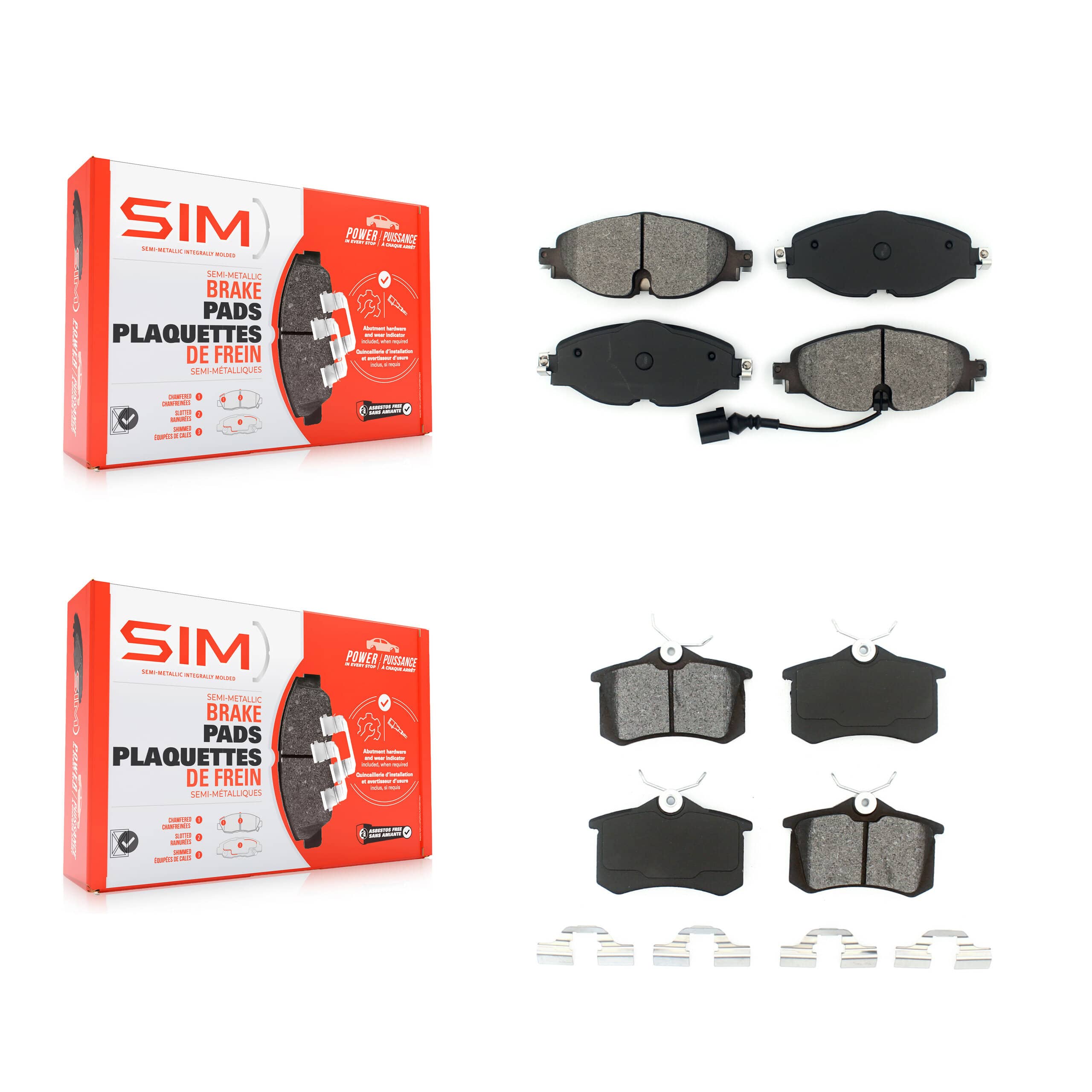 SIM - KSM-100698 - Front and Rear Disc Brake Pad Kits