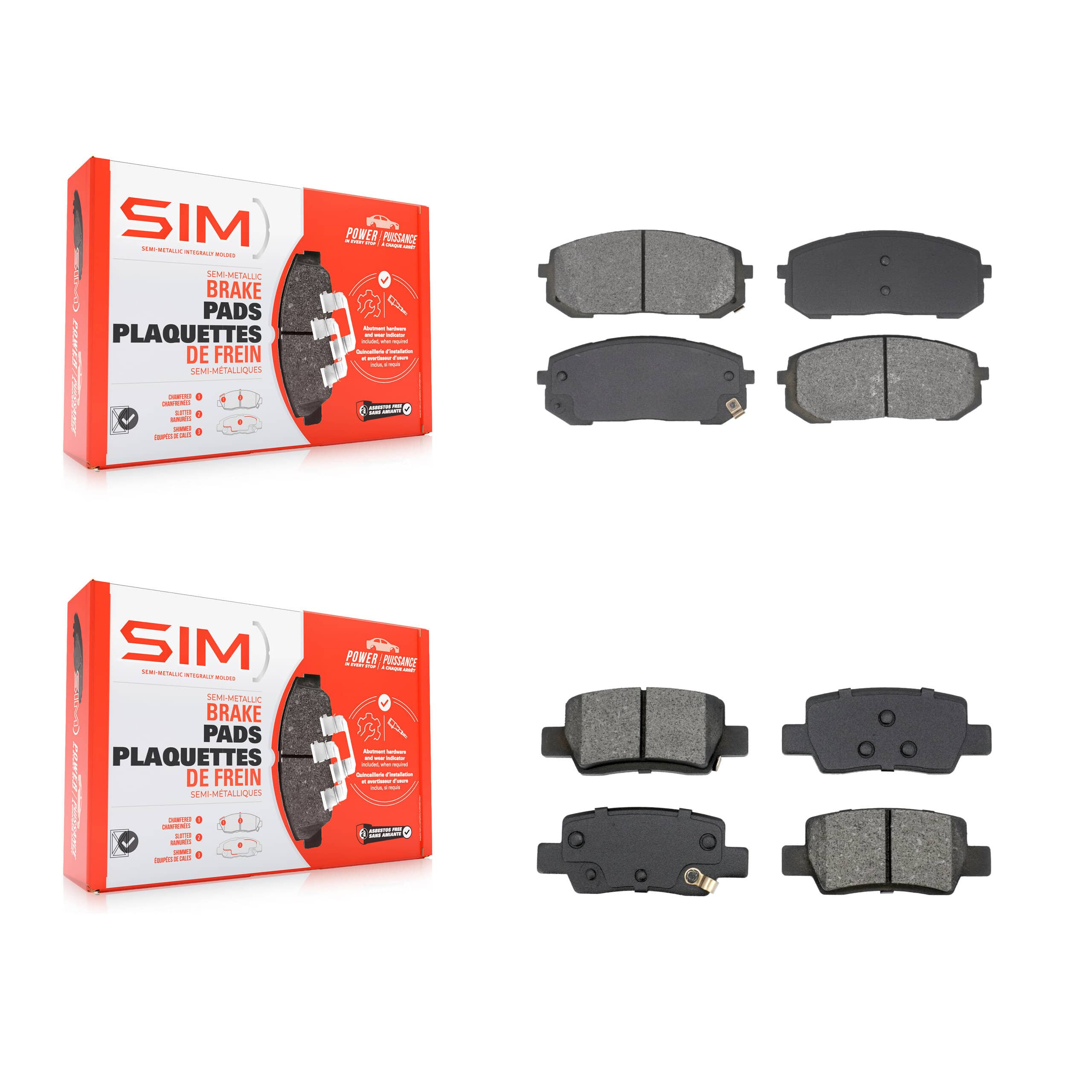 SIM - KSM-100700 - Front and Rear Disc Brake Pad Kits