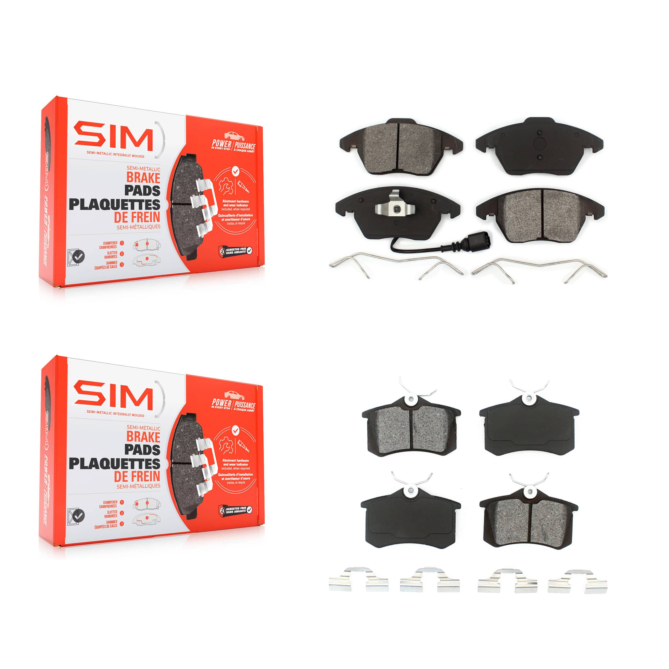SIM - KSM-100713 - Front and Rear Disc Brake Pad Kits
