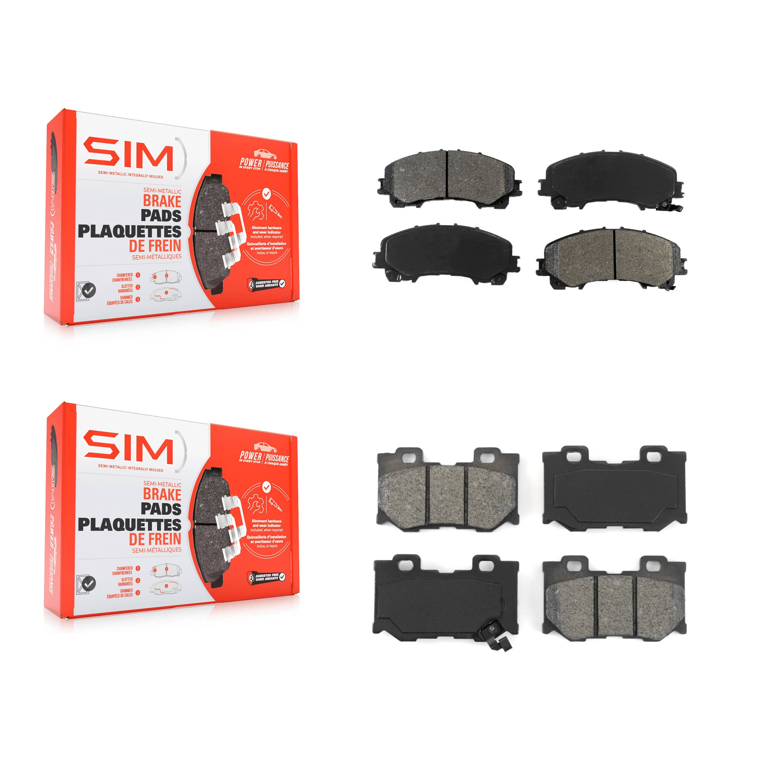 SIM - KSM-100714 - Front and Rear Disc Brake Pad Kits