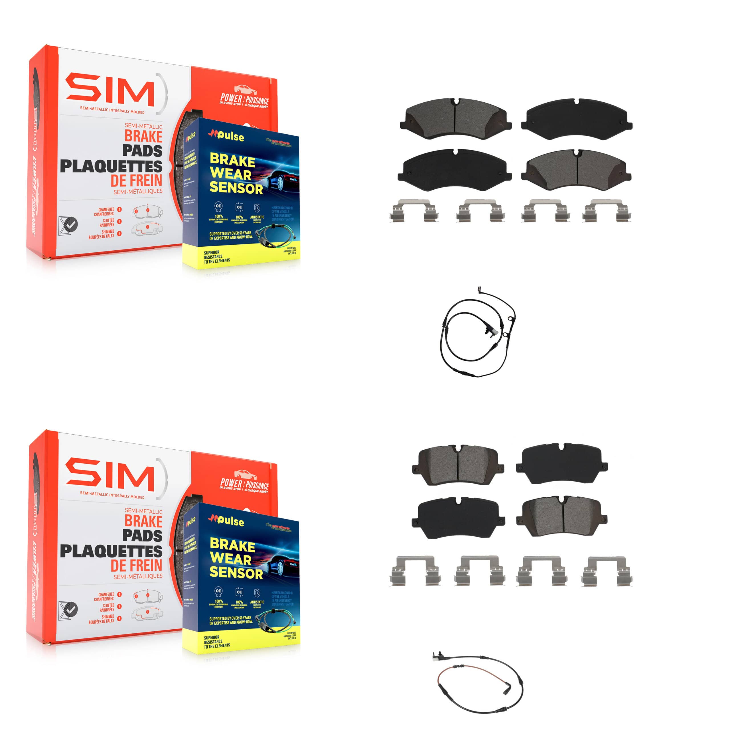 SIM - KSW-100011 - Front and Rear Disc Brake Pad Kits