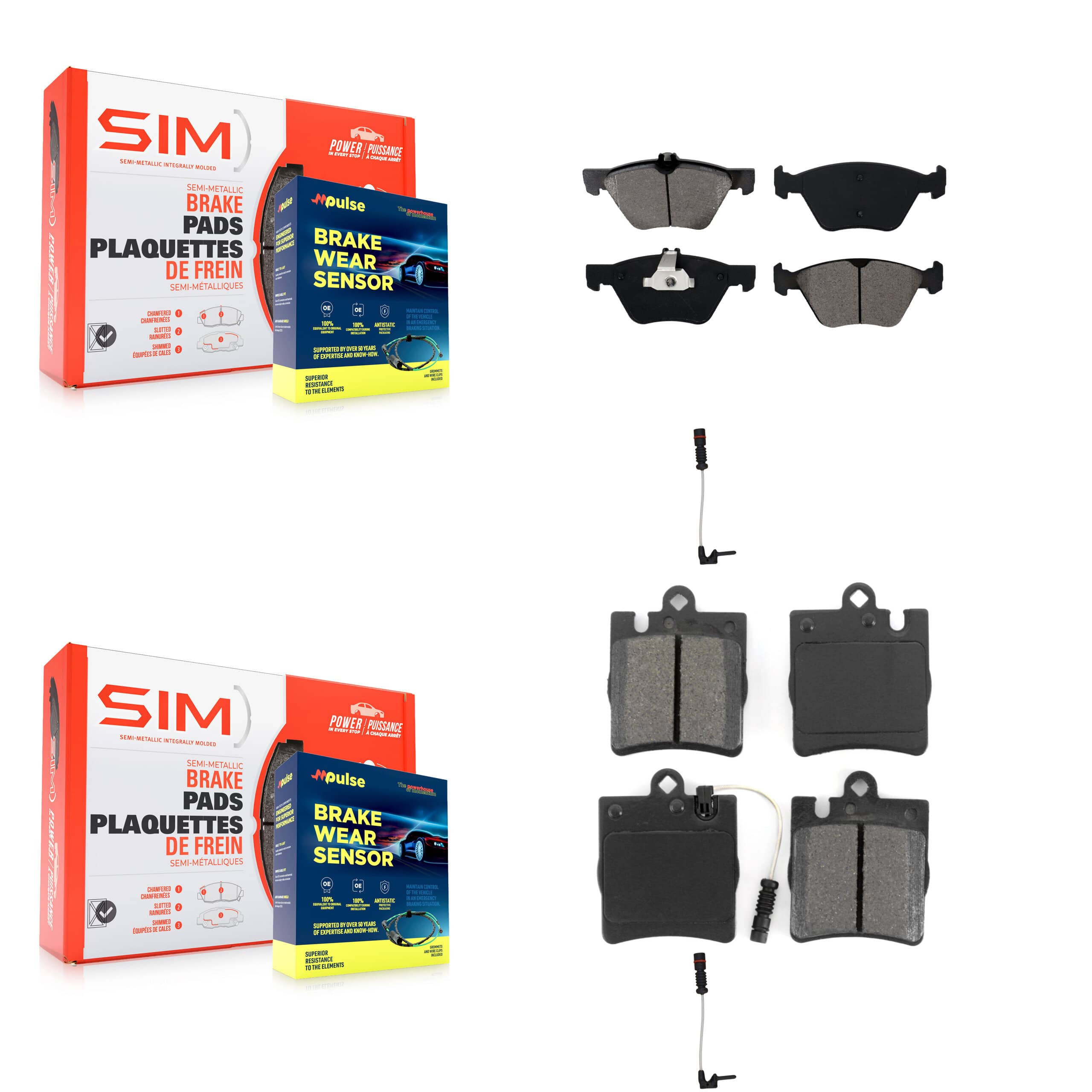 SIM - KSW-100020 - Front and Rear Disc Brake Pad Kits