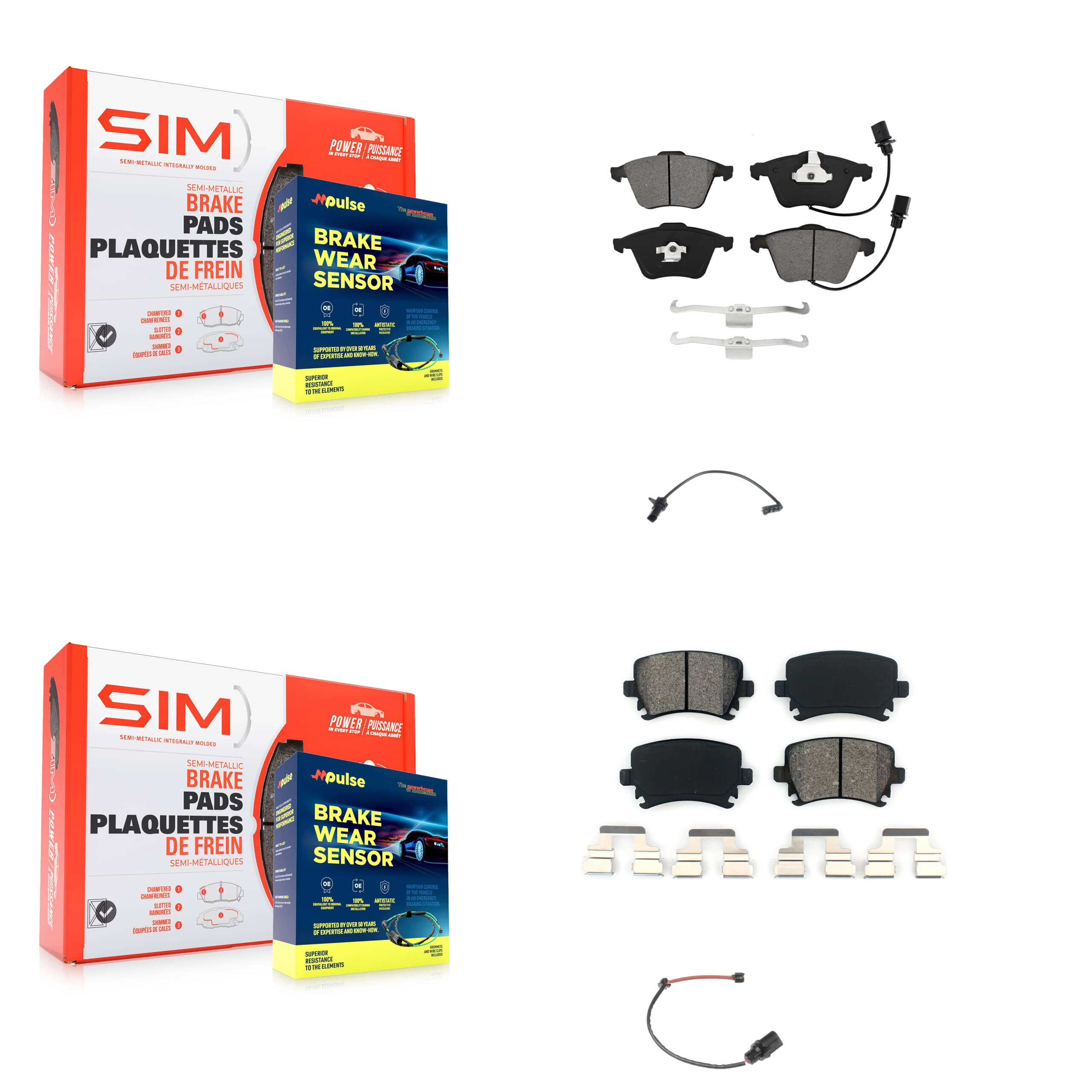 SIM - KSW-100022 - Front and Rear Disc Brake Pad Kits