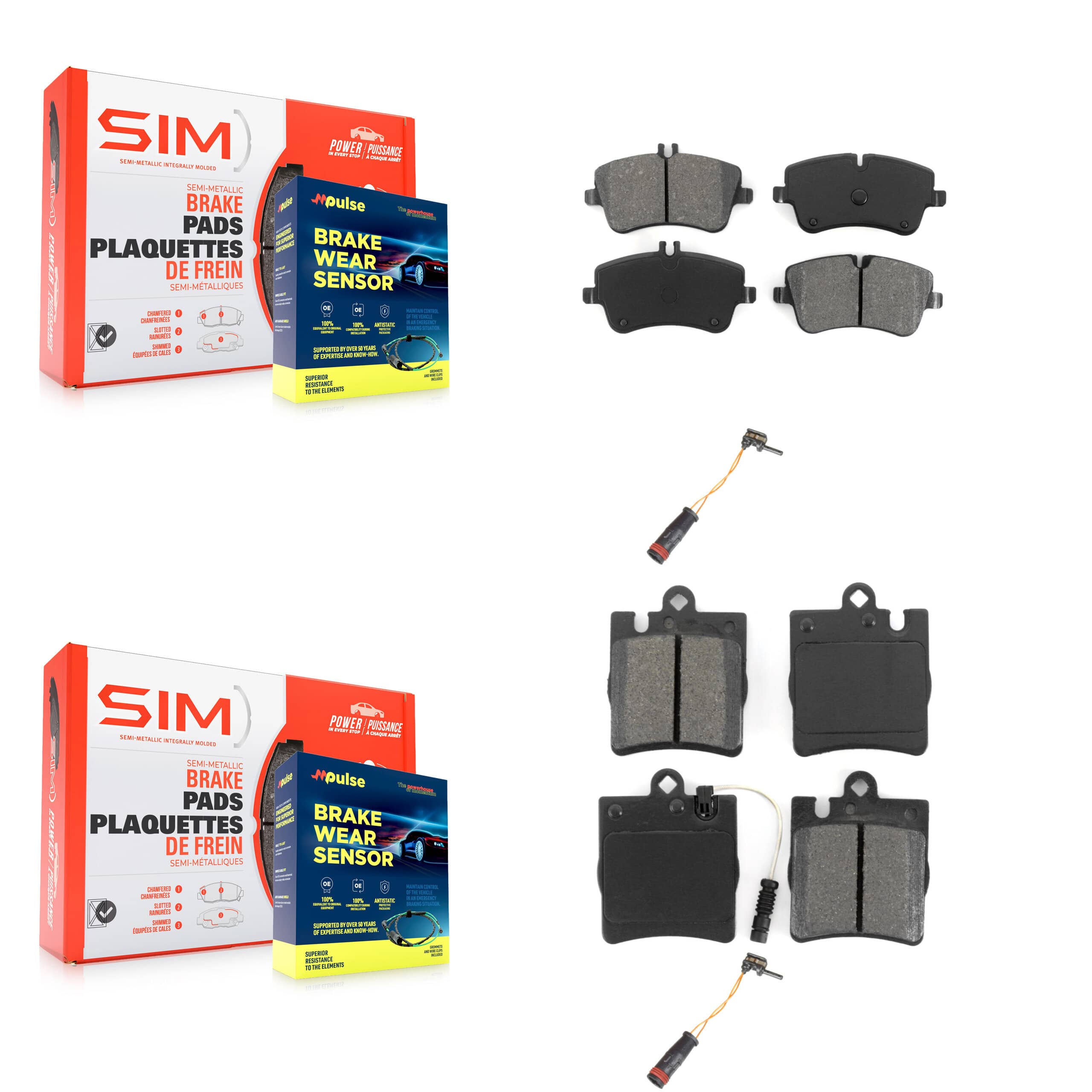 SIM - KSW-100031 - Front and Rear Disc Brake Pad Kits