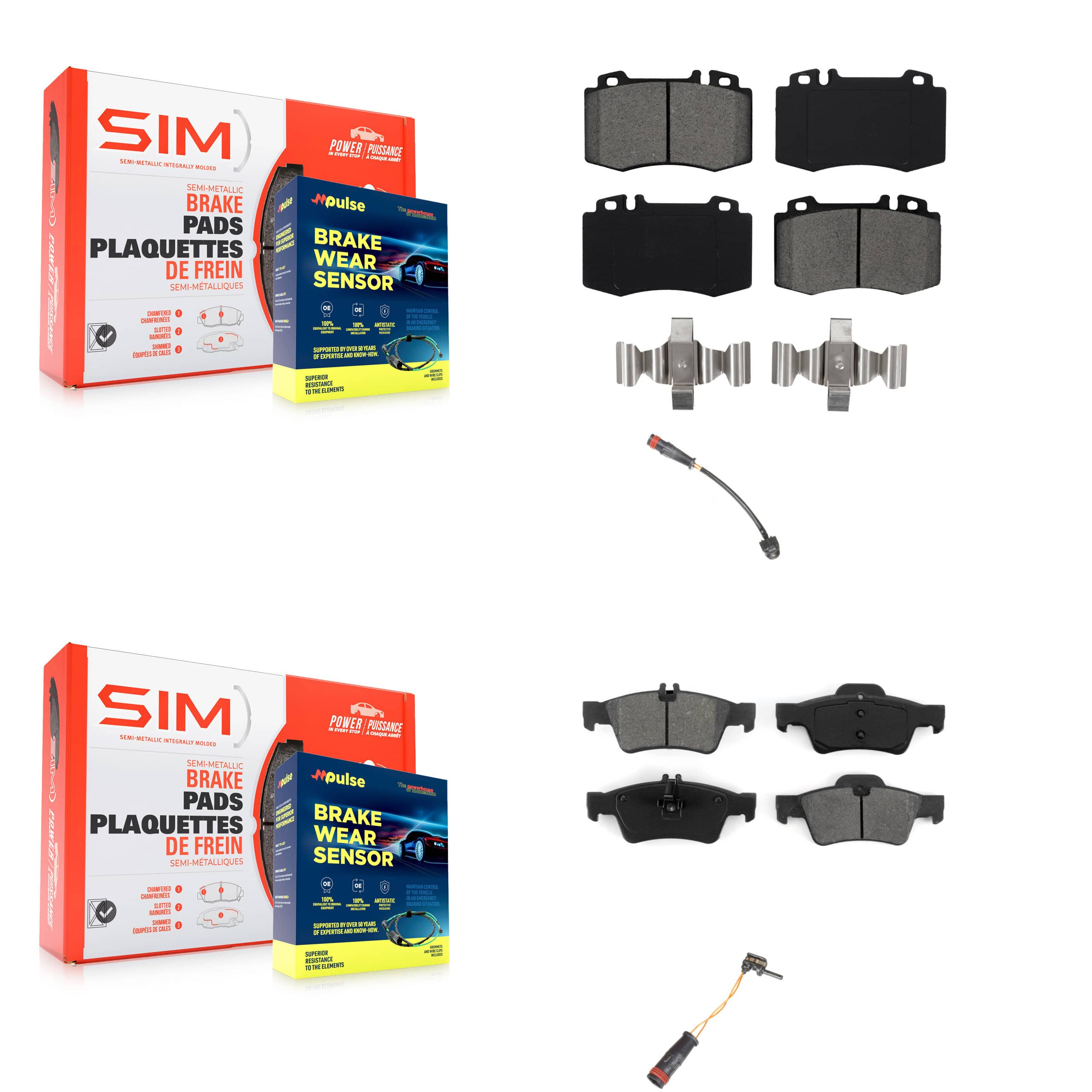 SIM - KSW-100032 - Front and Rear Disc Brake Pad Kits