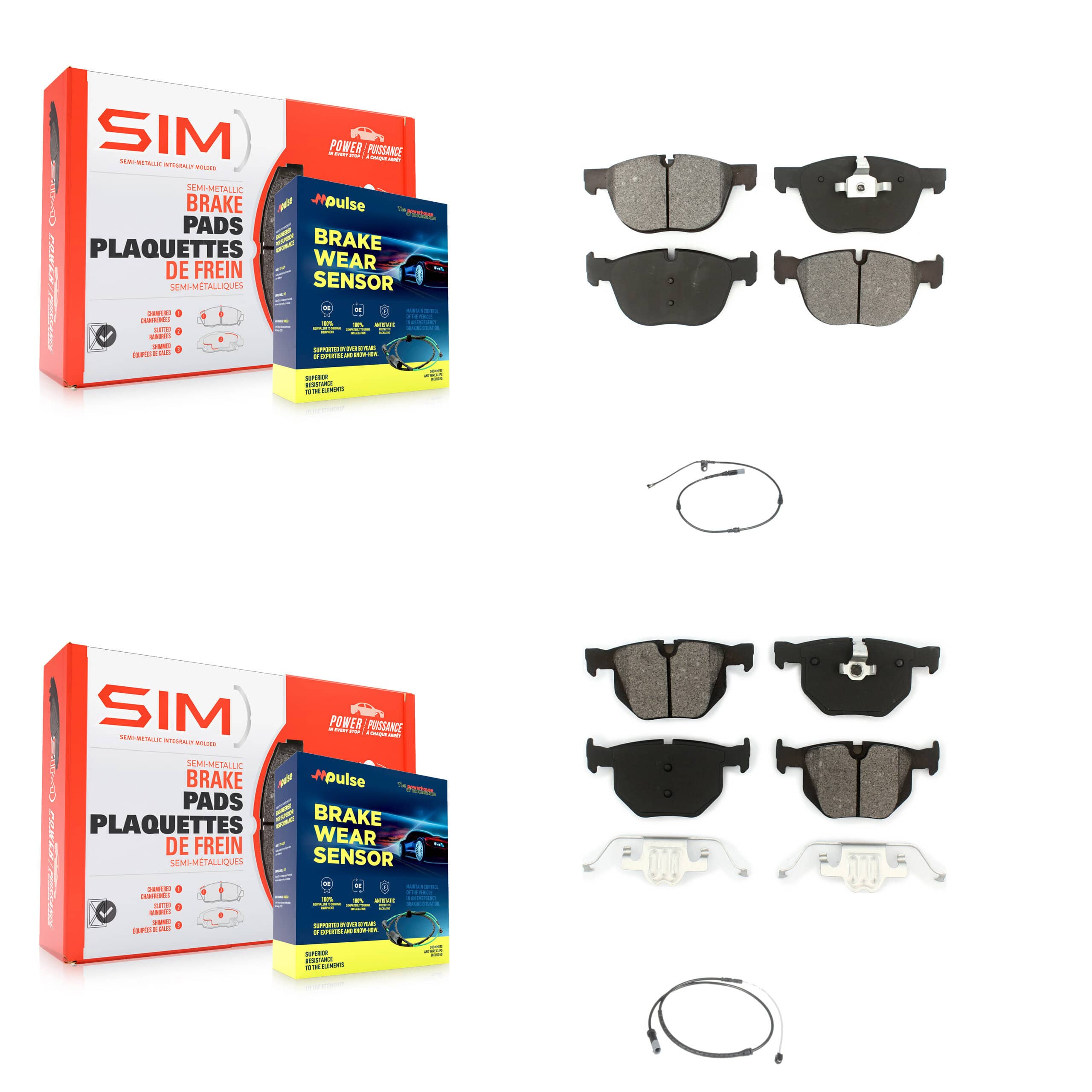 SIM - KSW-100048 - Front and Rear Disc Brake Pad Kits