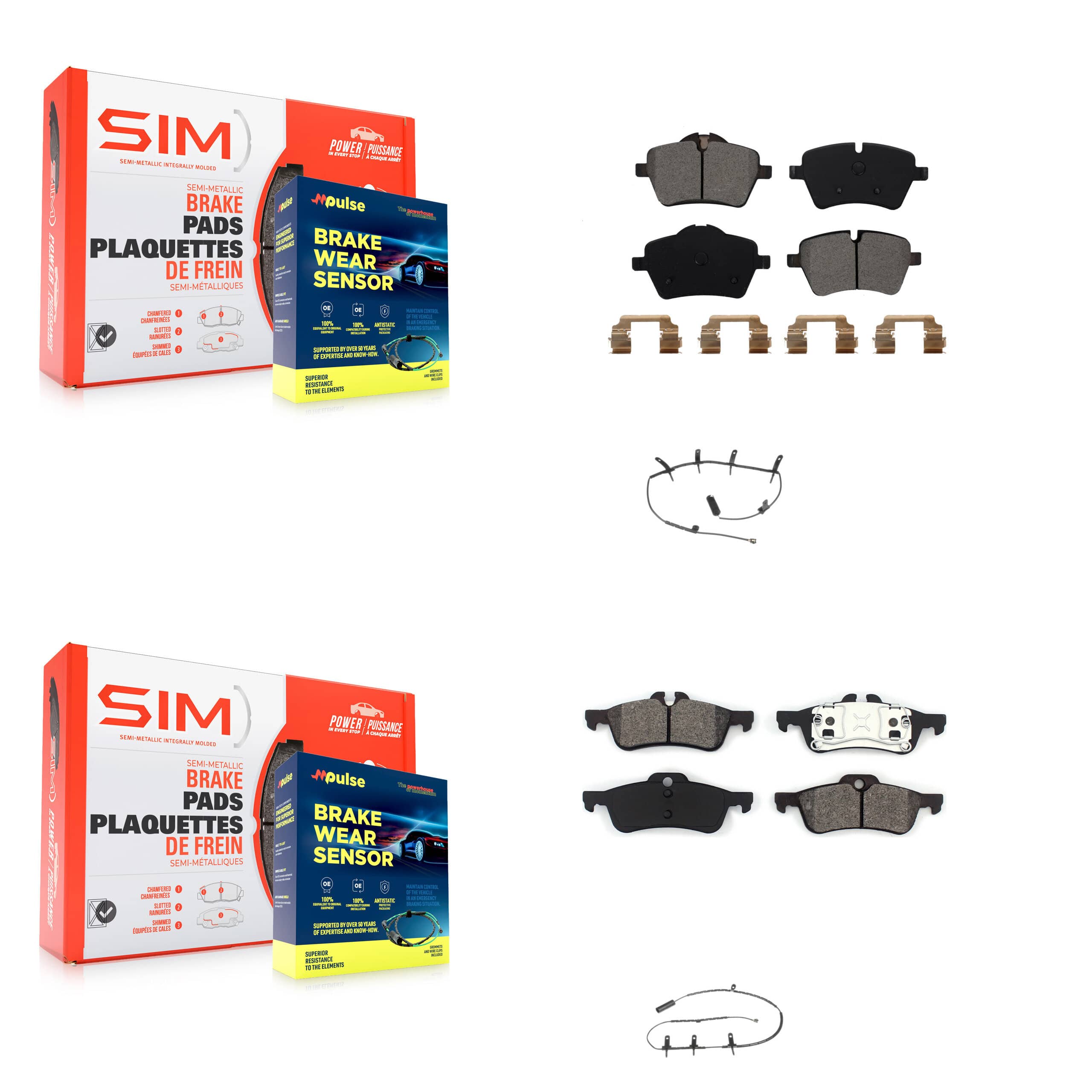 SIM - KSW-100054 - Front and Rear Disc Brake Pad Kits