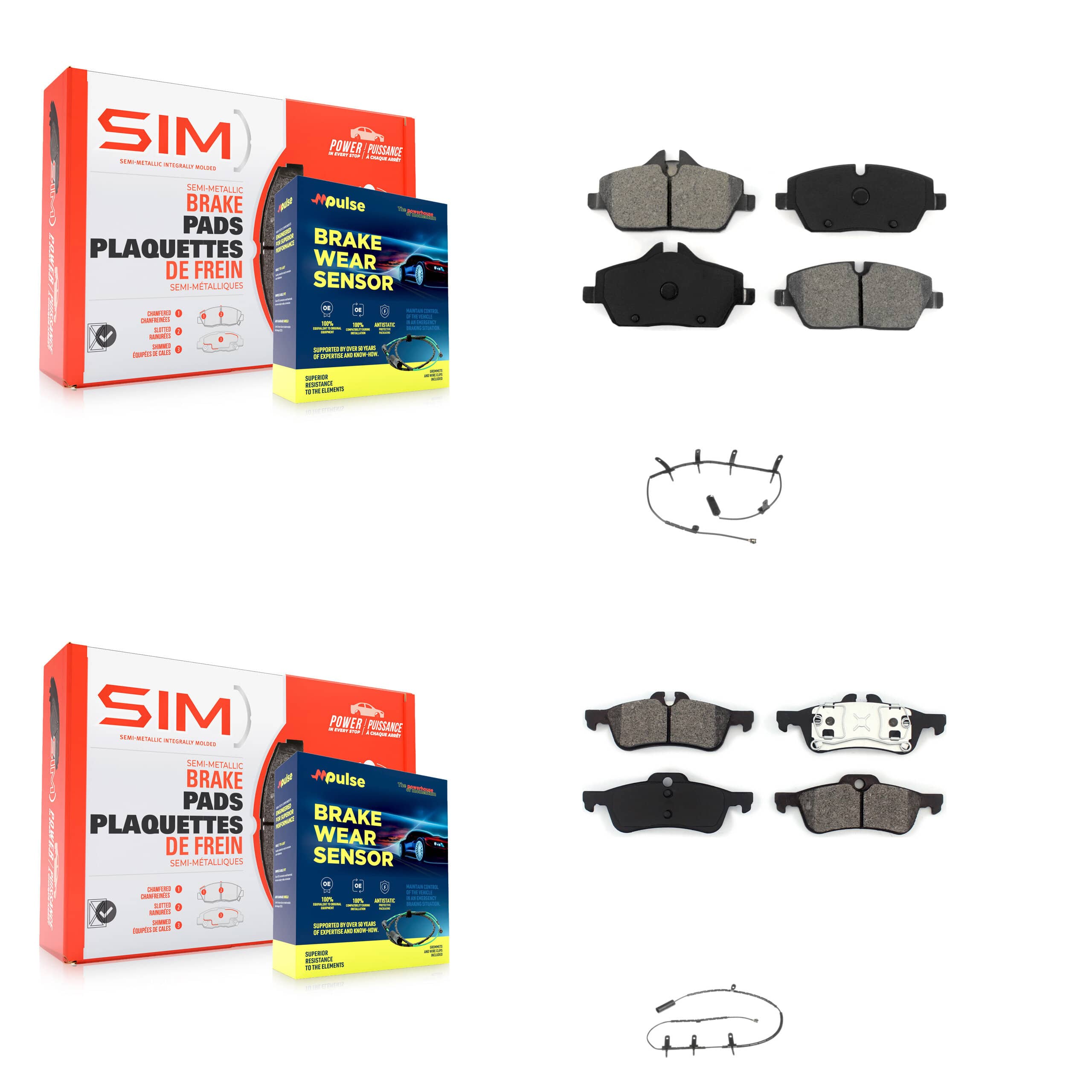 SIM - KSW-100060 - Front and Rear Disc Brake Pad Kits