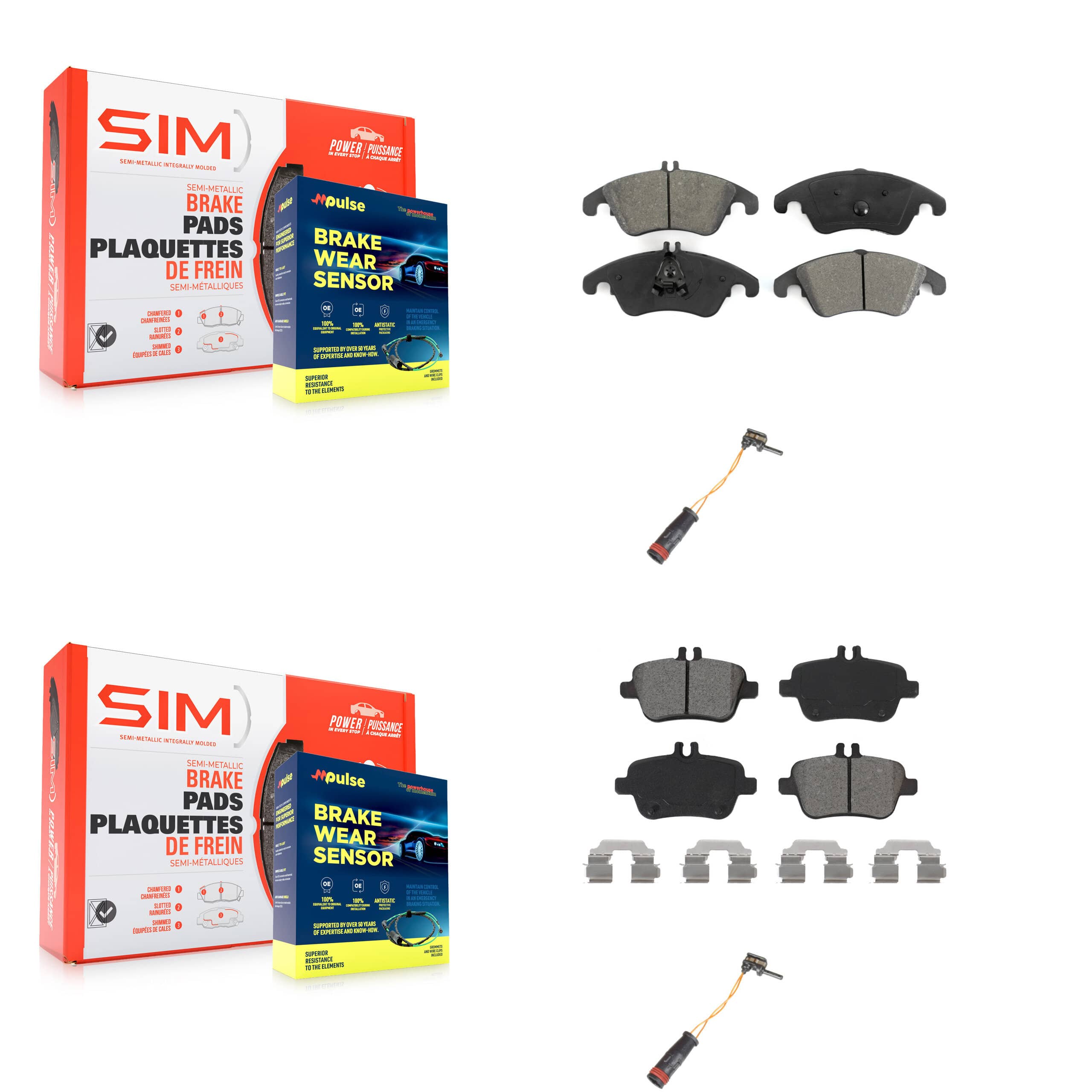SIM - KSW-100078 - Front and Rear Disc Brake Pad Kits