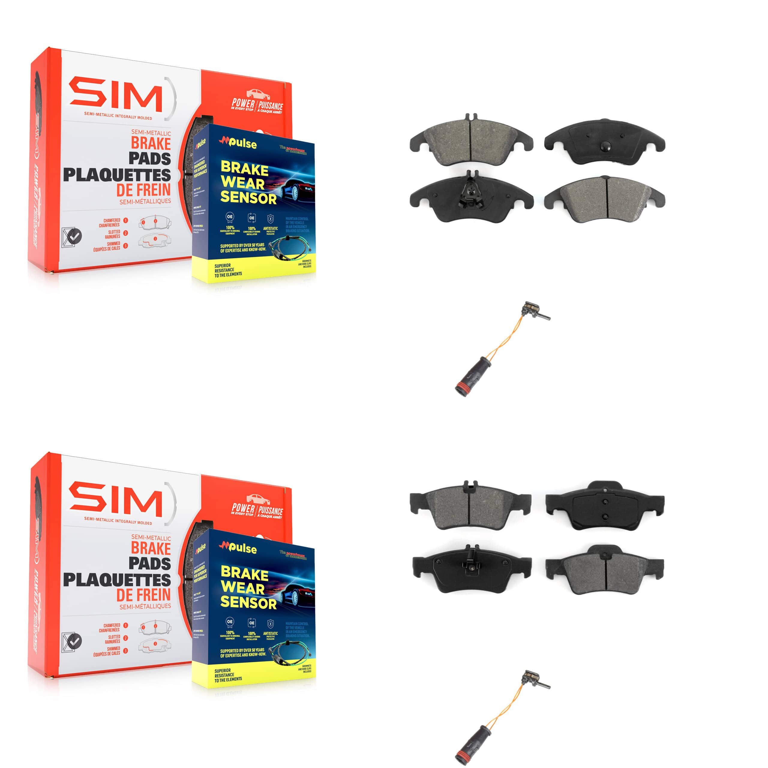 SIM - KSW-100079 - Front and Rear Disc Brake Pad Kits