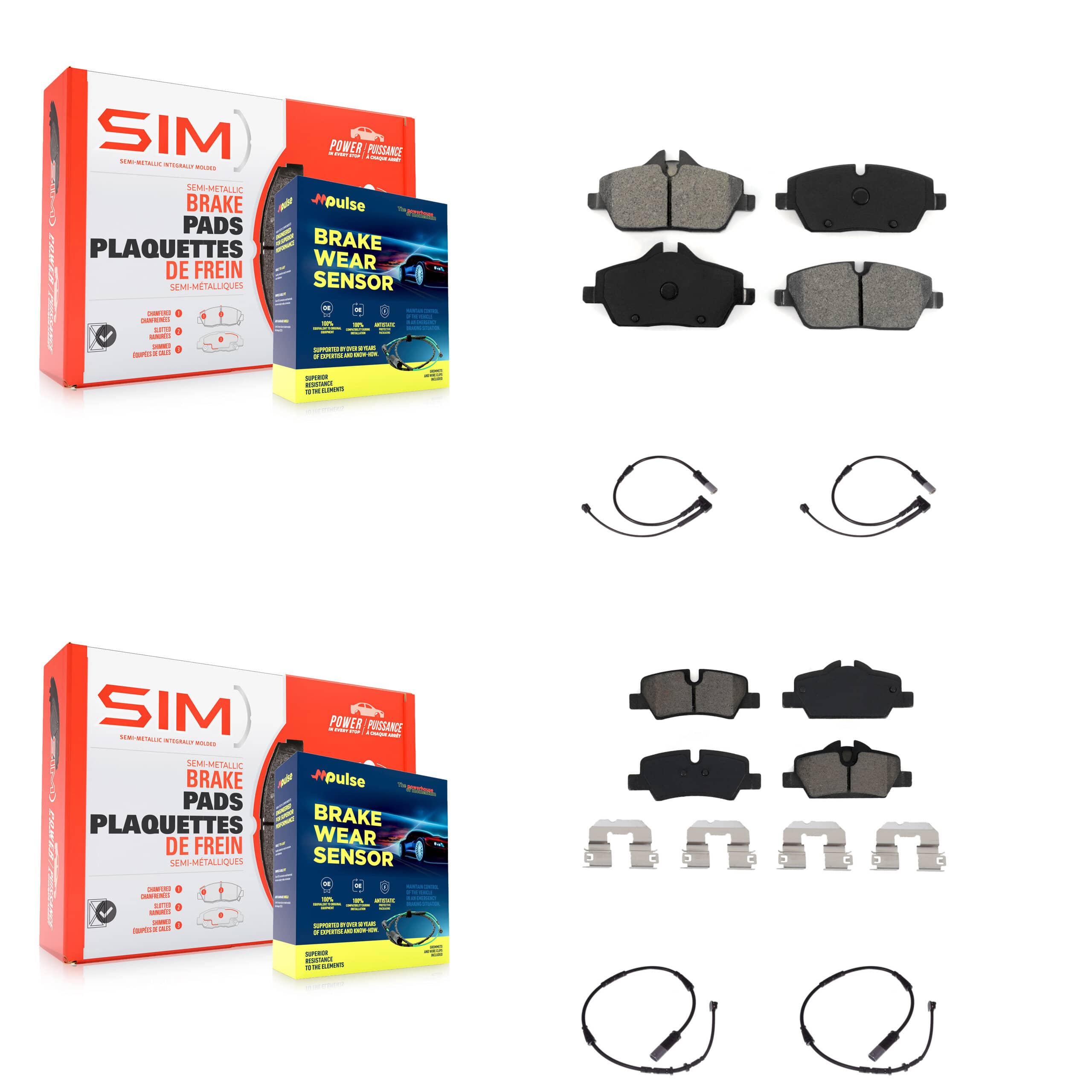 SIM - KSW-100122 - Front and Rear Disc Brake Pad Kits