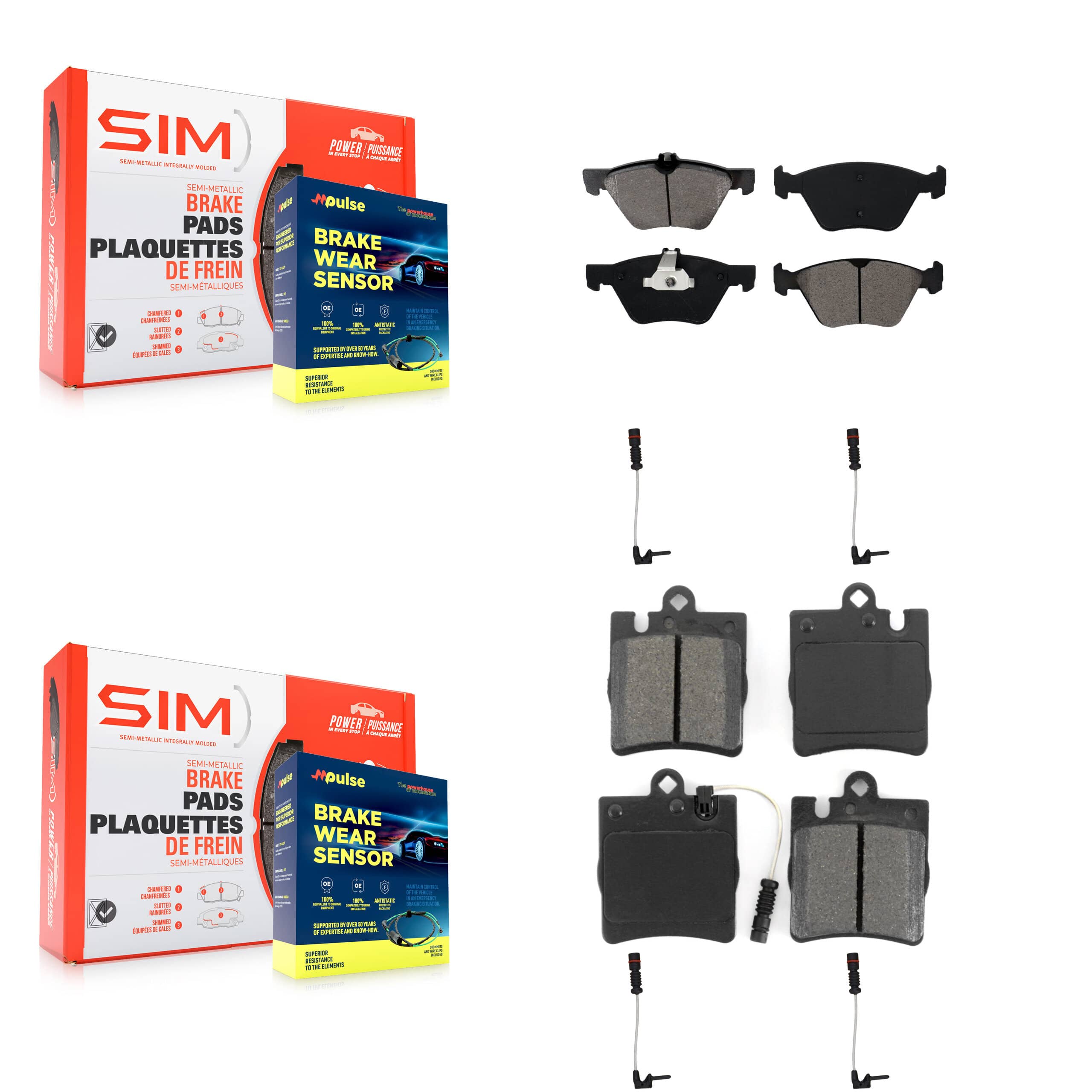 SIM - KSW-100147 - Front and Rear Disc Brake Pad Kits