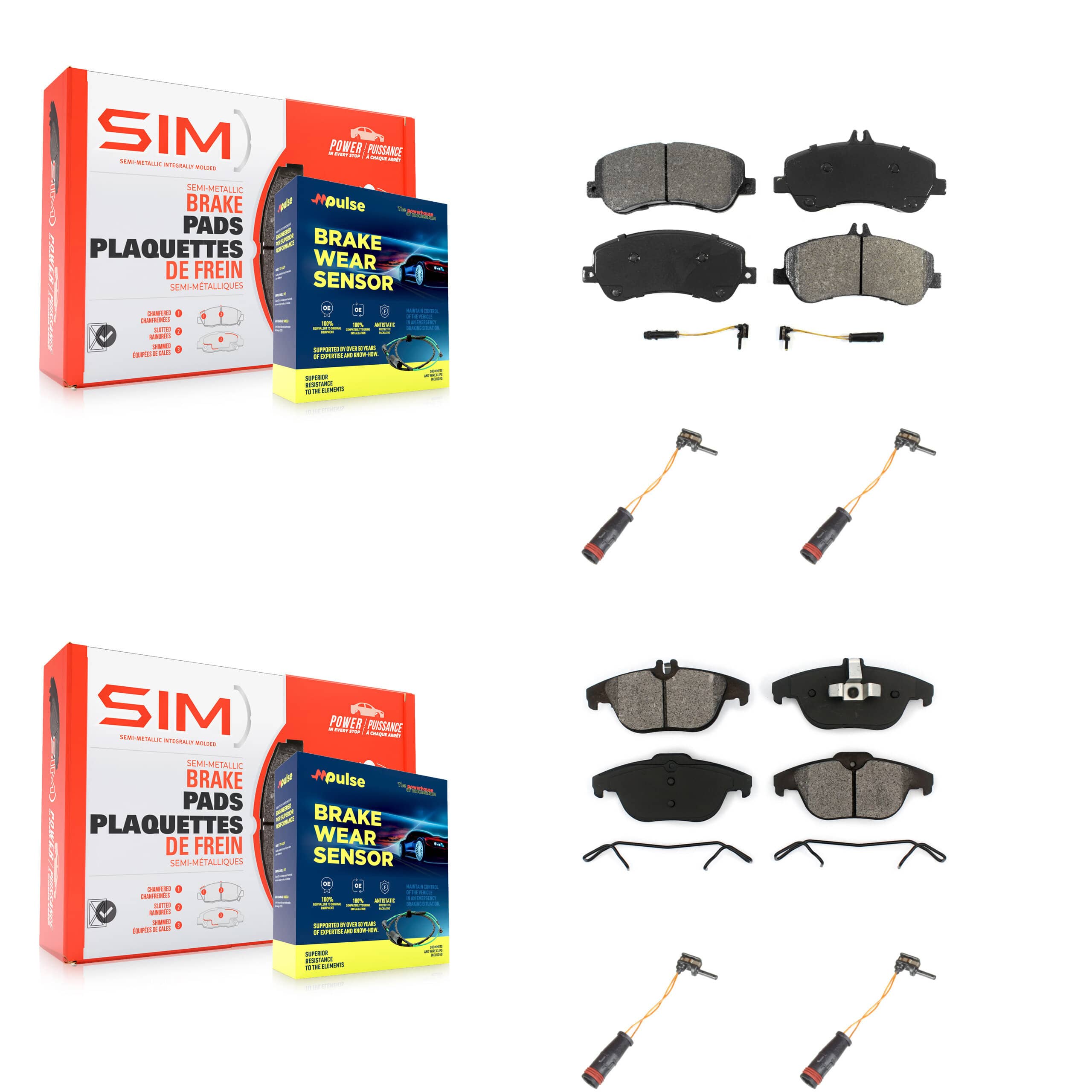 SIM - KSW-100163 - Front and Rear Disc Brake Pad Kits