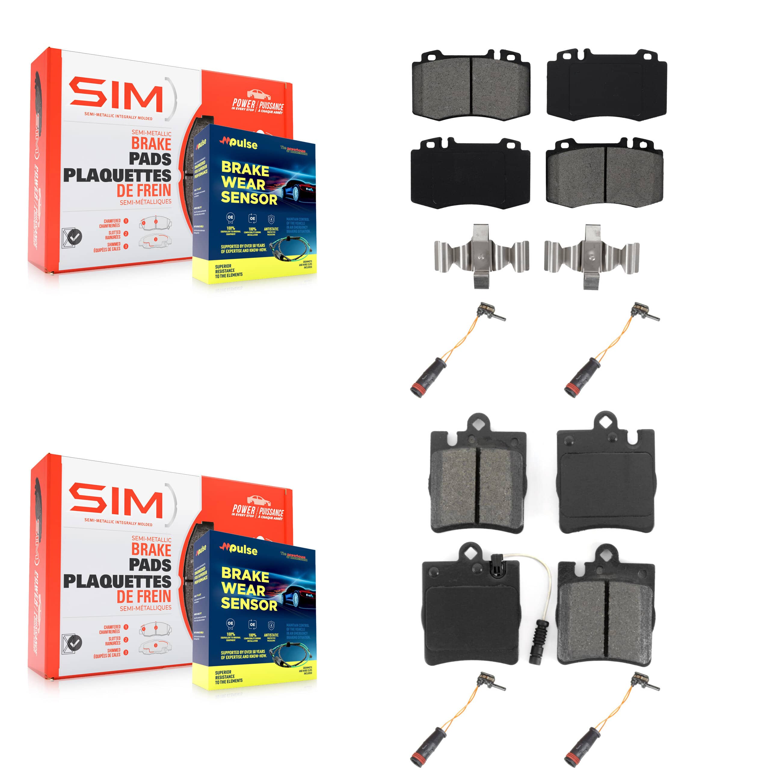 SIM - KSW-100171 - Front and Rear Disc Brake Pad Kits