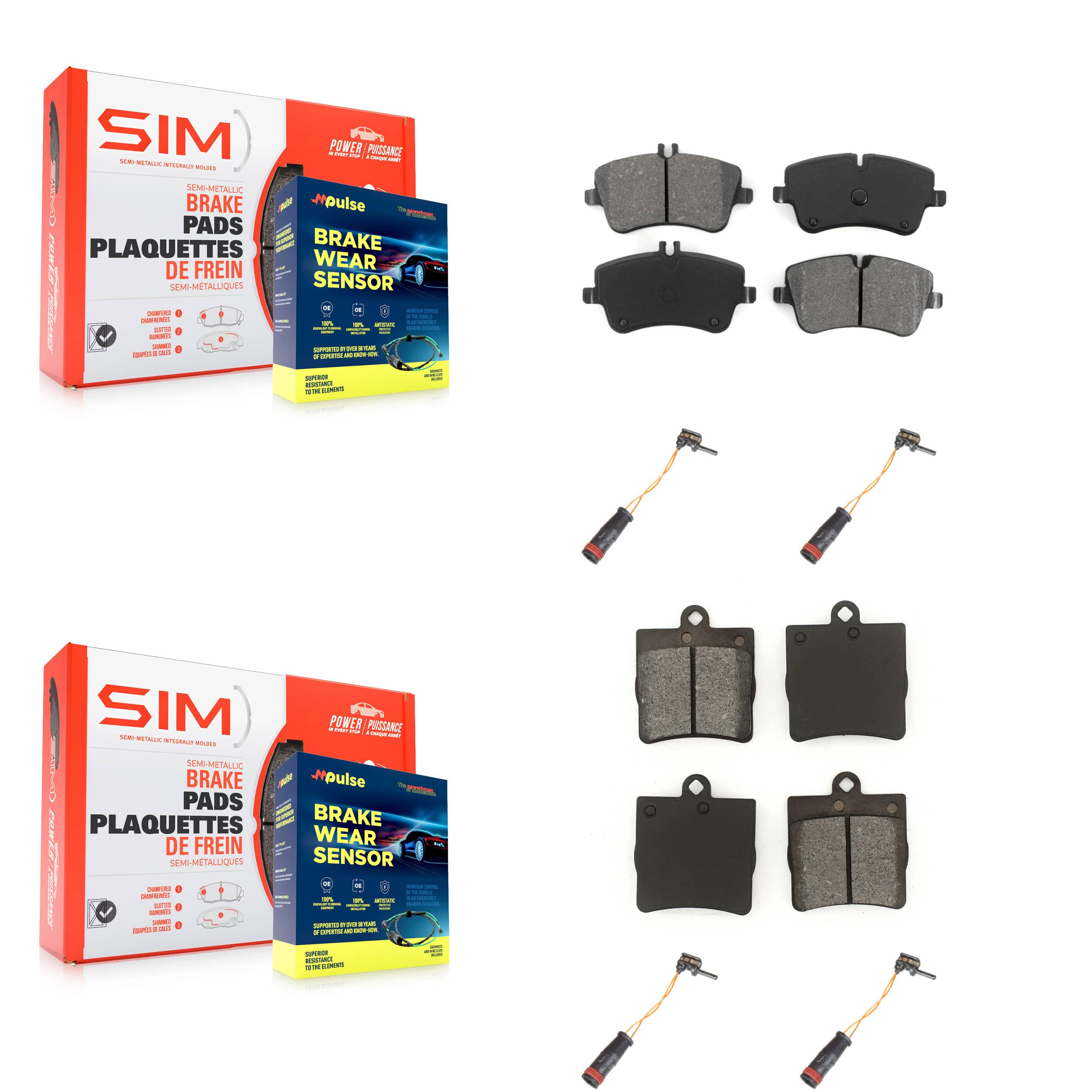 SIM - KSW-100172 - Front and Rear Disc Brake Pad Kits