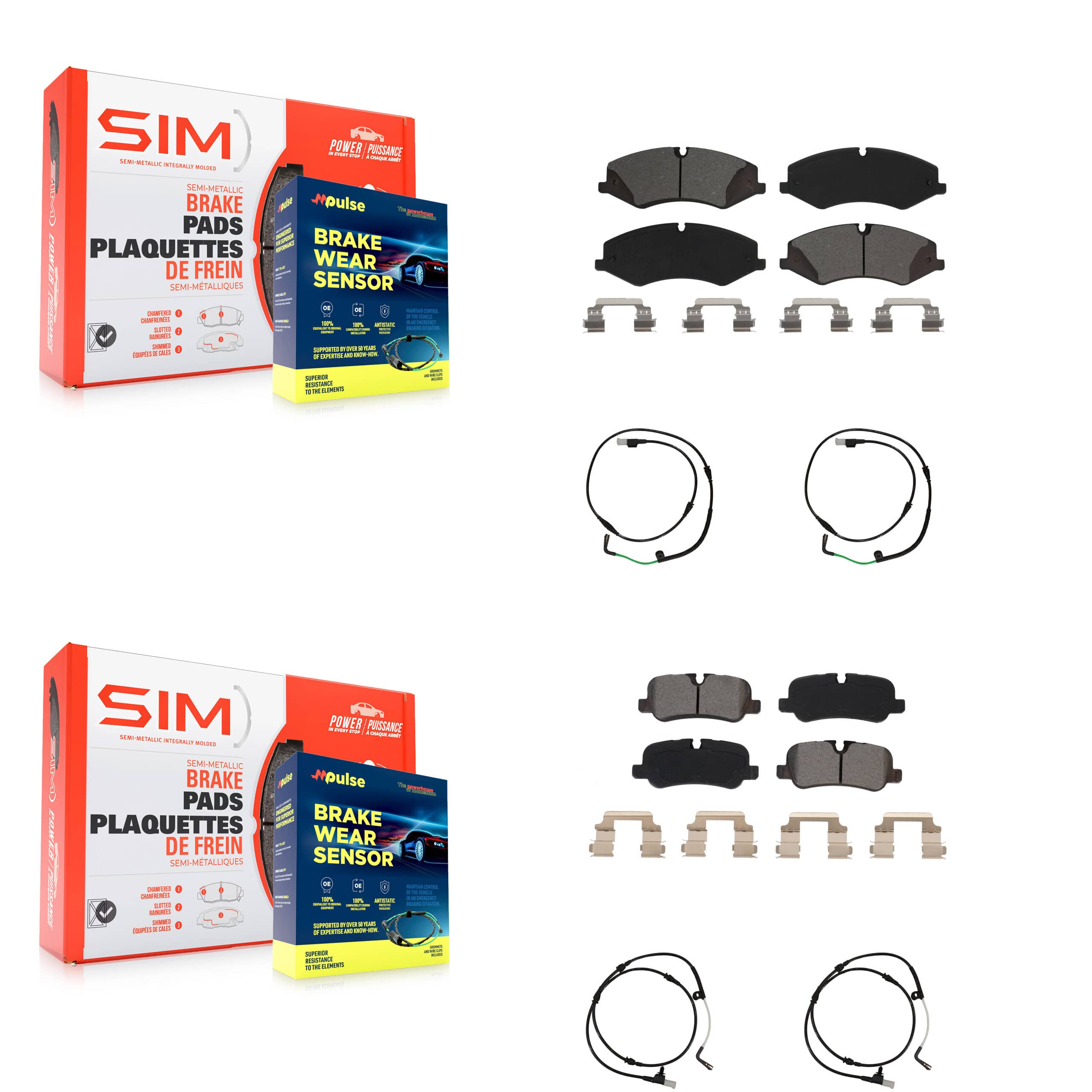 SIM - KSW-100201 - Front and Rear Disc Brake Pad Kits