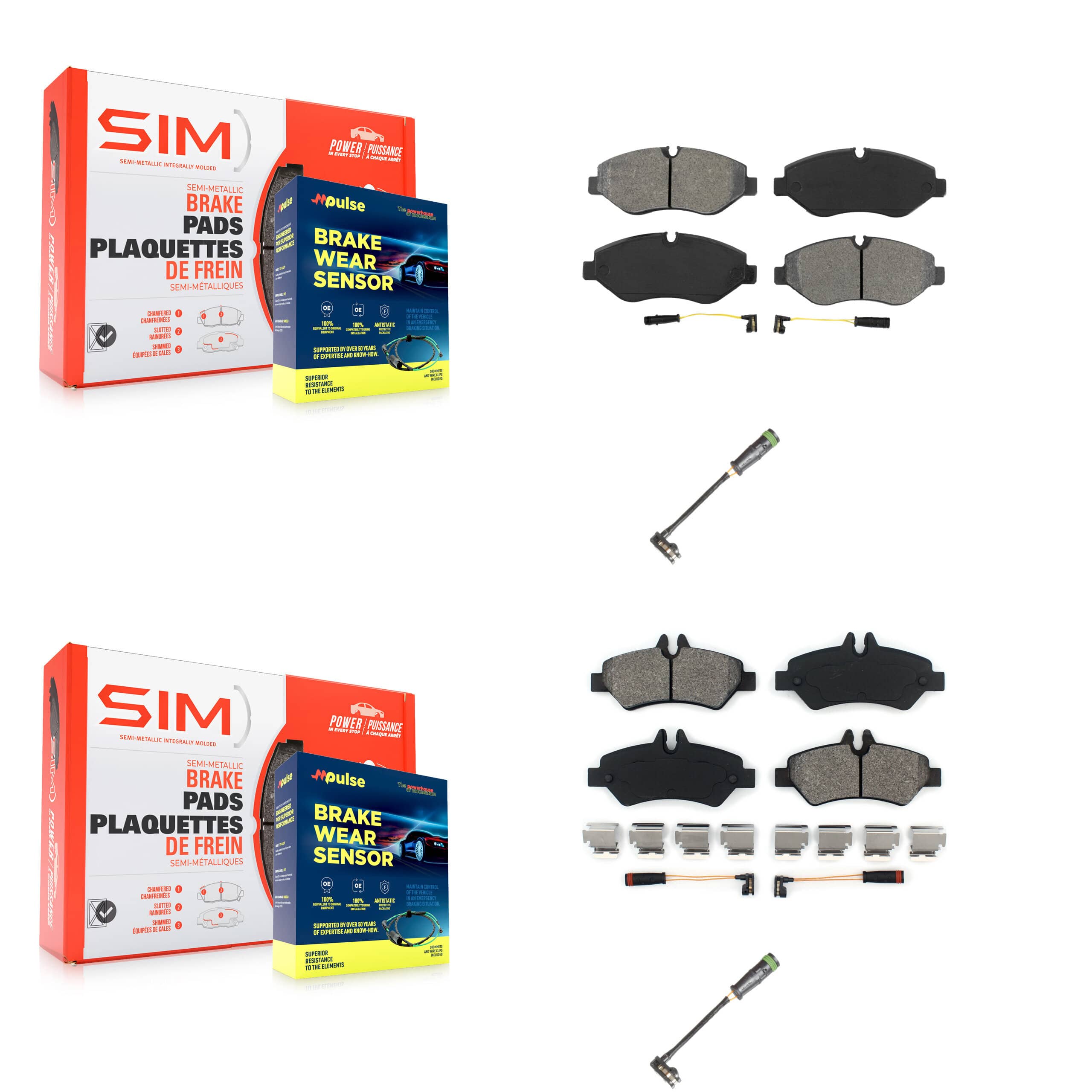 SIM - KSW-100669 - Front and Rear Disc Brake Pad Kits