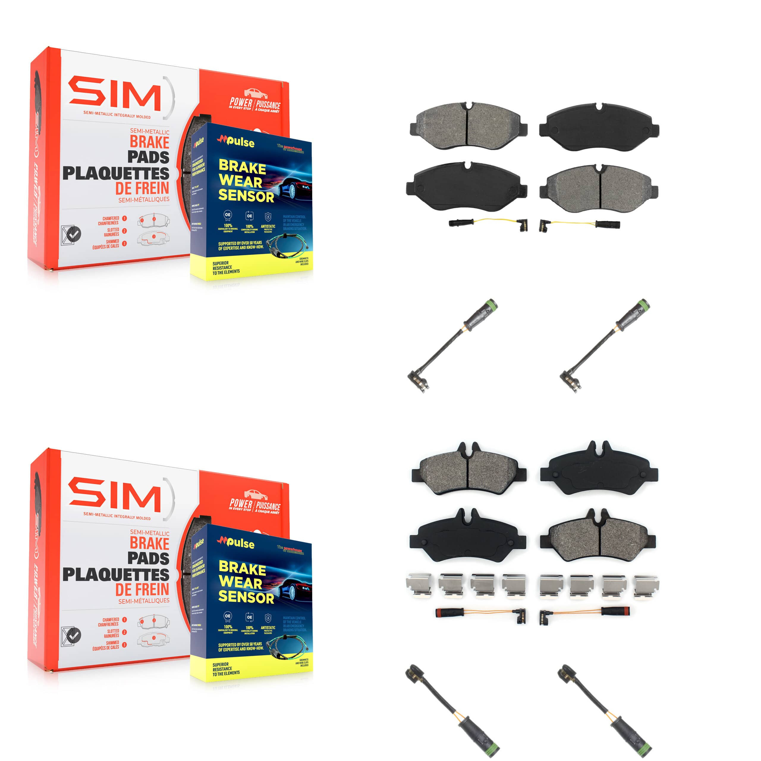 SIM - KSW-100681 - Front and Rear Disc Brake Pad Kits