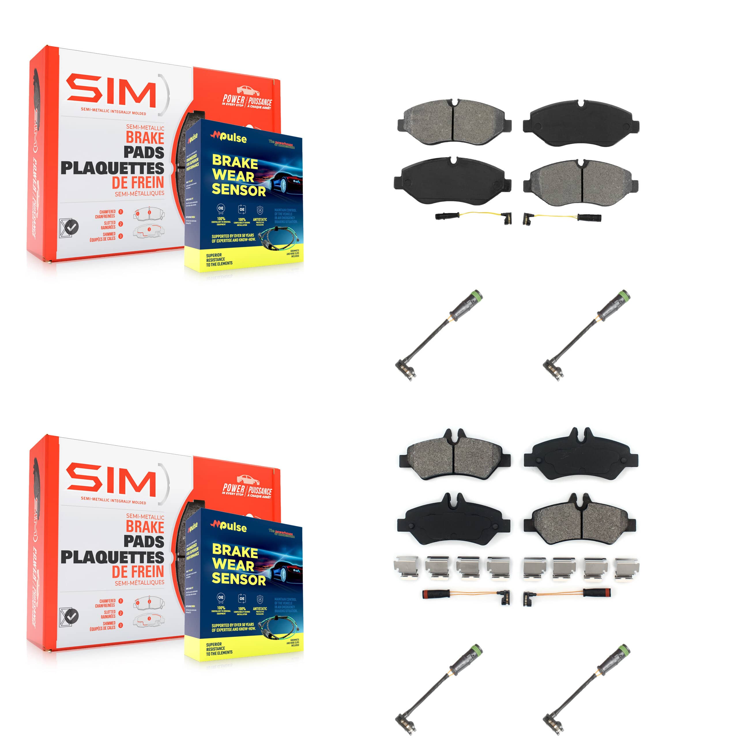 SIM - KSW-100684 - Front and Rear Disc Brake Pad Kits
