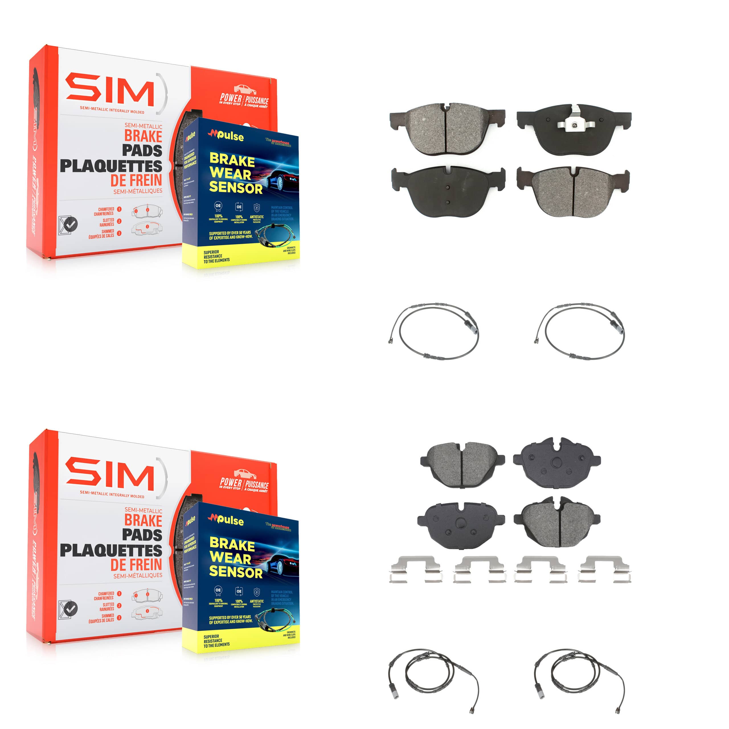 SIM - KSW-100720 - Front and Rear Disc Brake Pad Kits