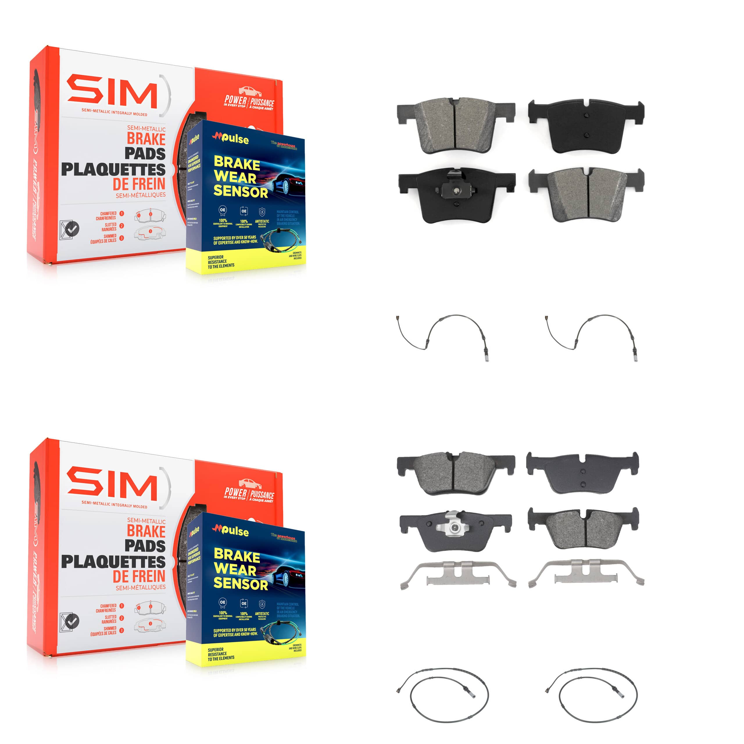SIM - KSW-100729 - Front and Rear Disc Brake Pad Kits