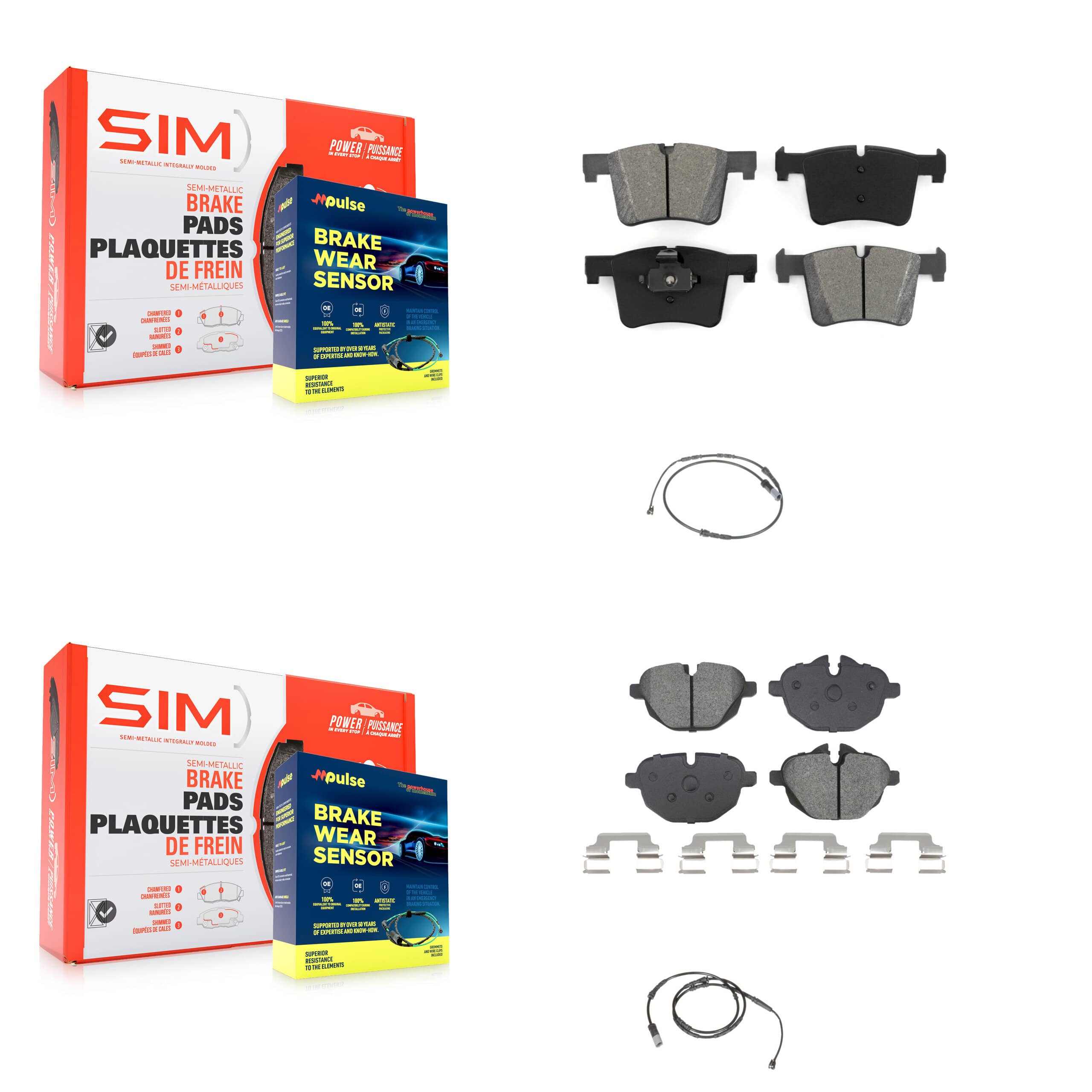 SIM - KSW-100735 - Front and Rear Disc Brake Pad Kits