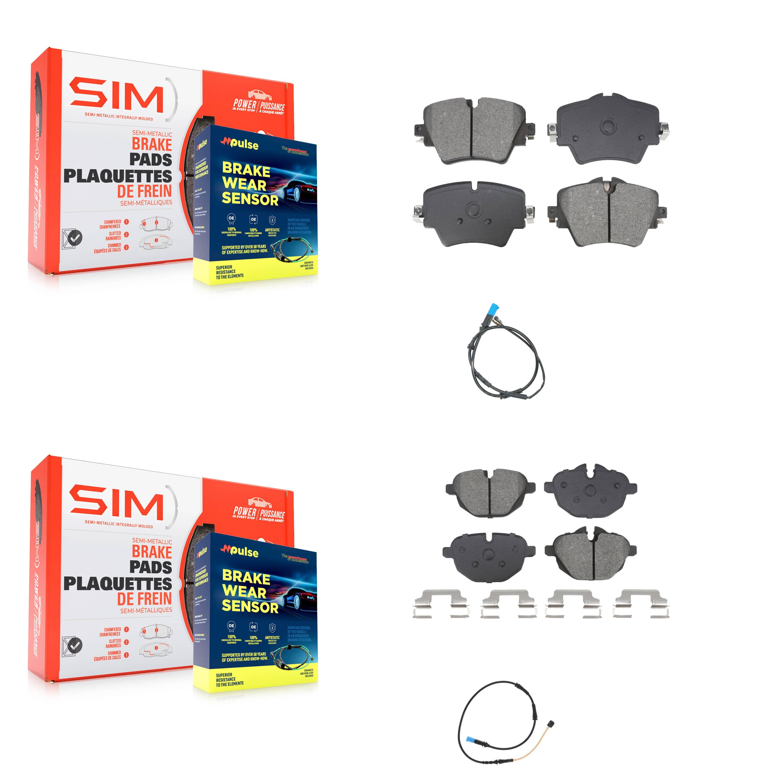 SIM - KSW-100742 - Front and Rear Disc Brake Pad Kits